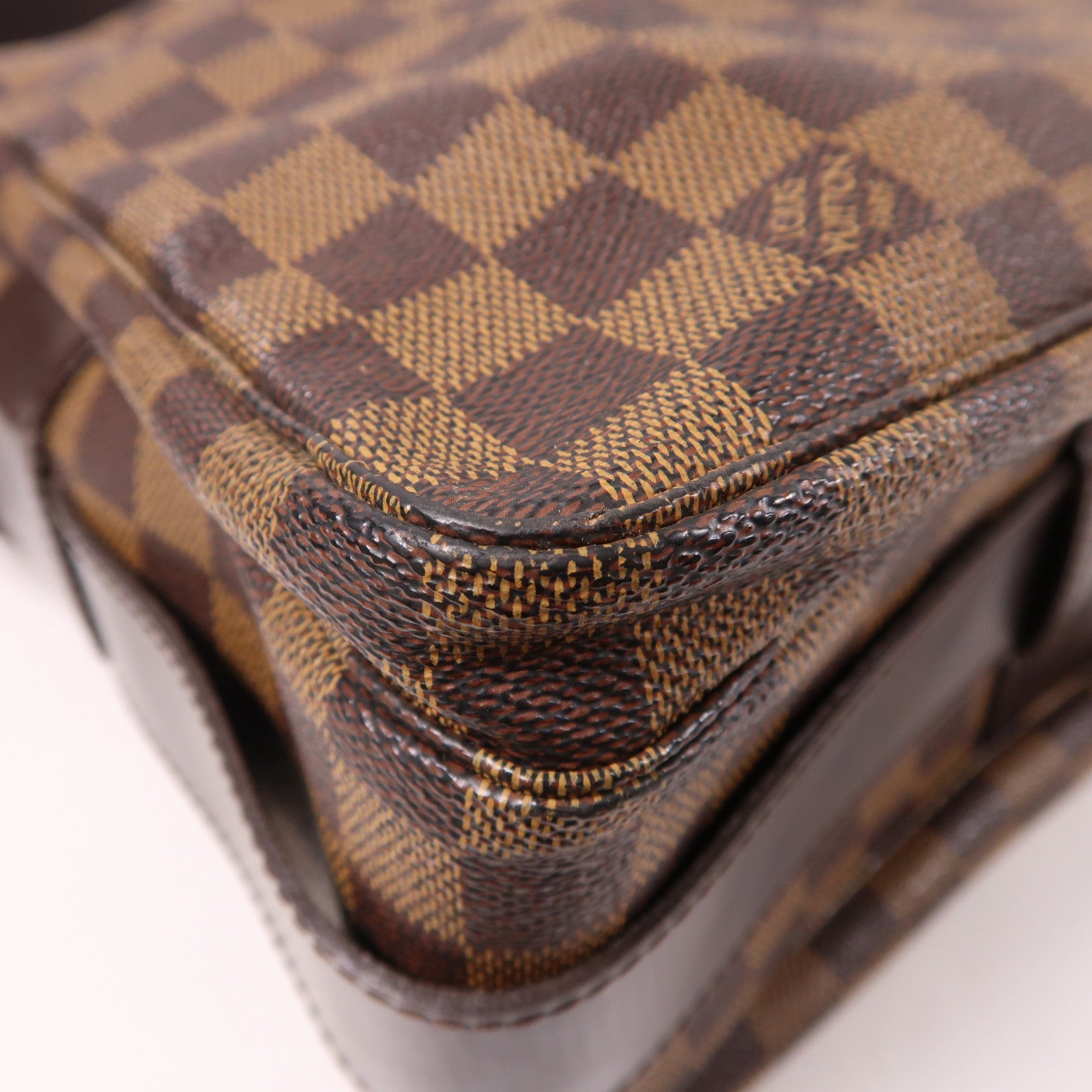 LOUIS VUITTON 【激減優惠】Damier Naviglio金扣肩背袋棕色