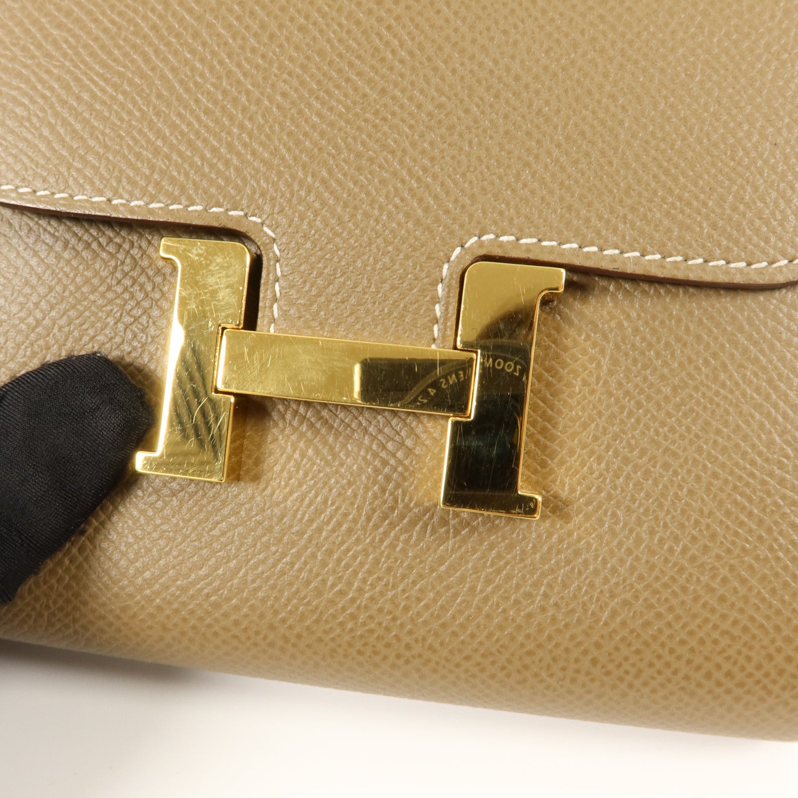 HERMES 【激減優惠】Epsom皮革Constance Compact Wallet錢包Etoupe