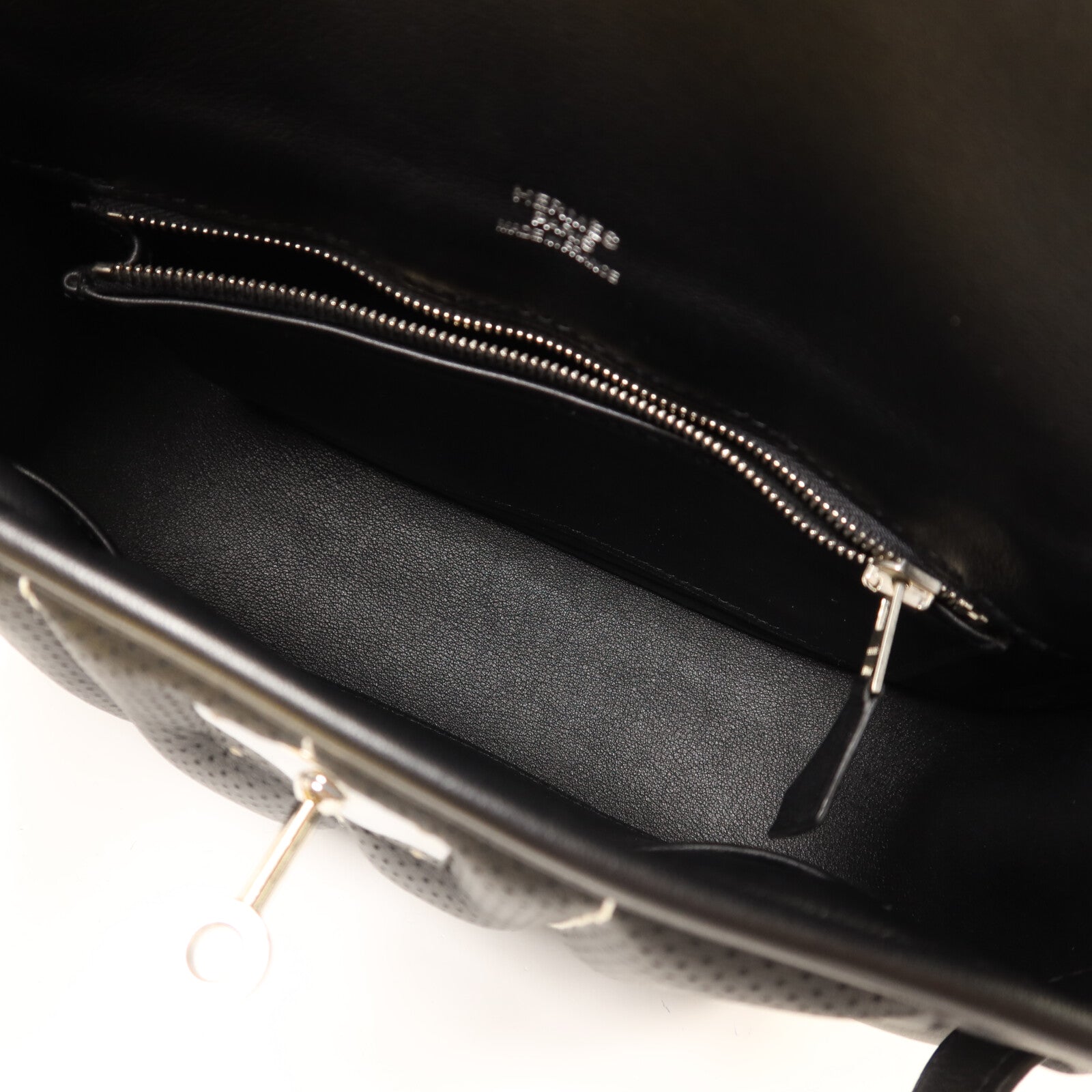 HERMES Swift皮革Mini Berline銀扣肩背袋Noir