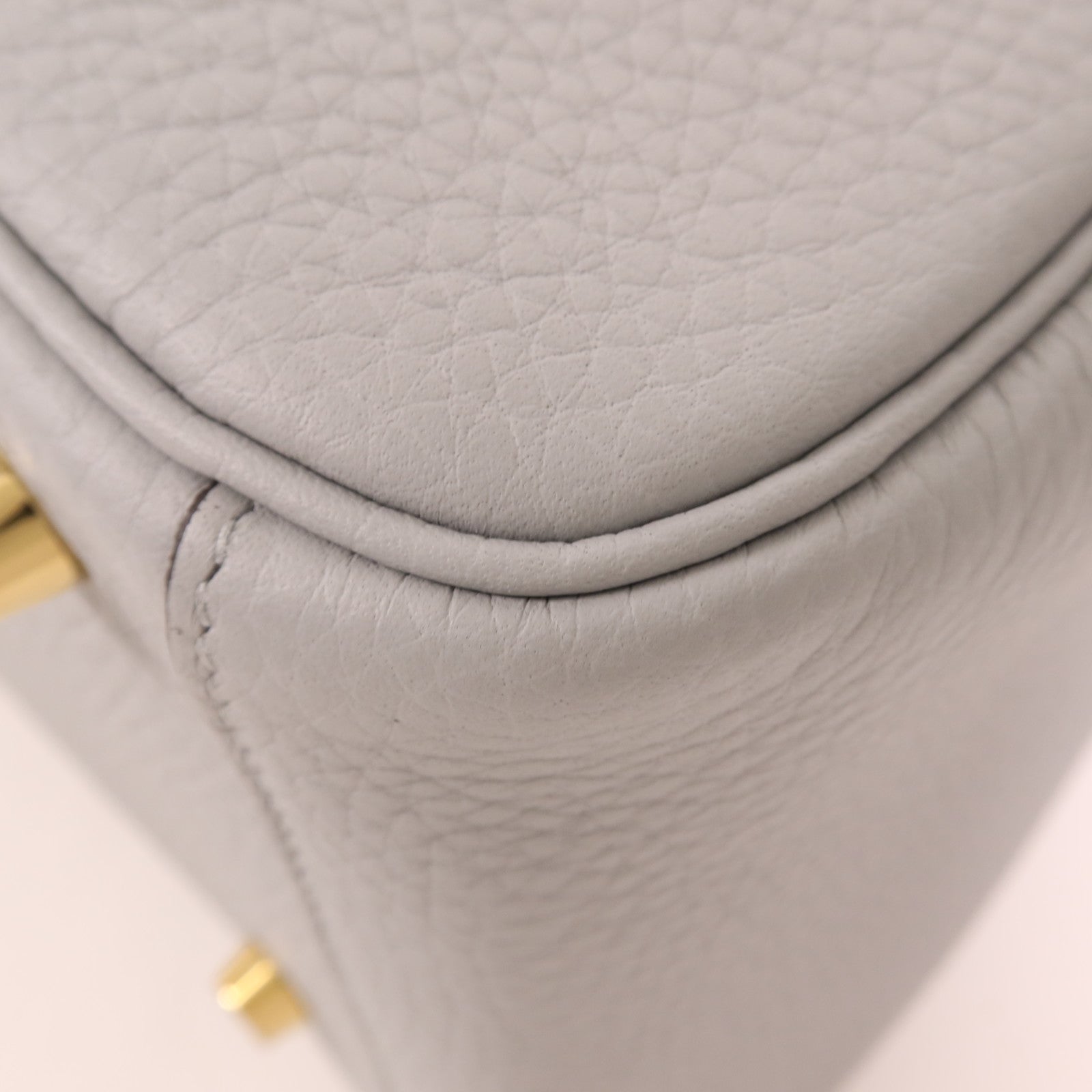 HERMES Clemence皮革Lindy 26金扣手挽肩背兩用袋Blue Glacier