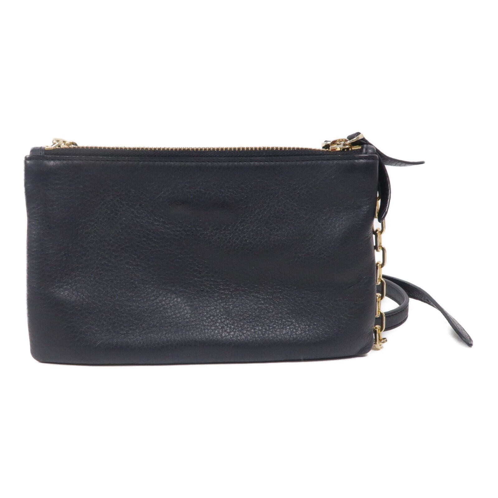 Miu Miu 牛皮皮革Pouch Shoulder鏈帶肩背袋