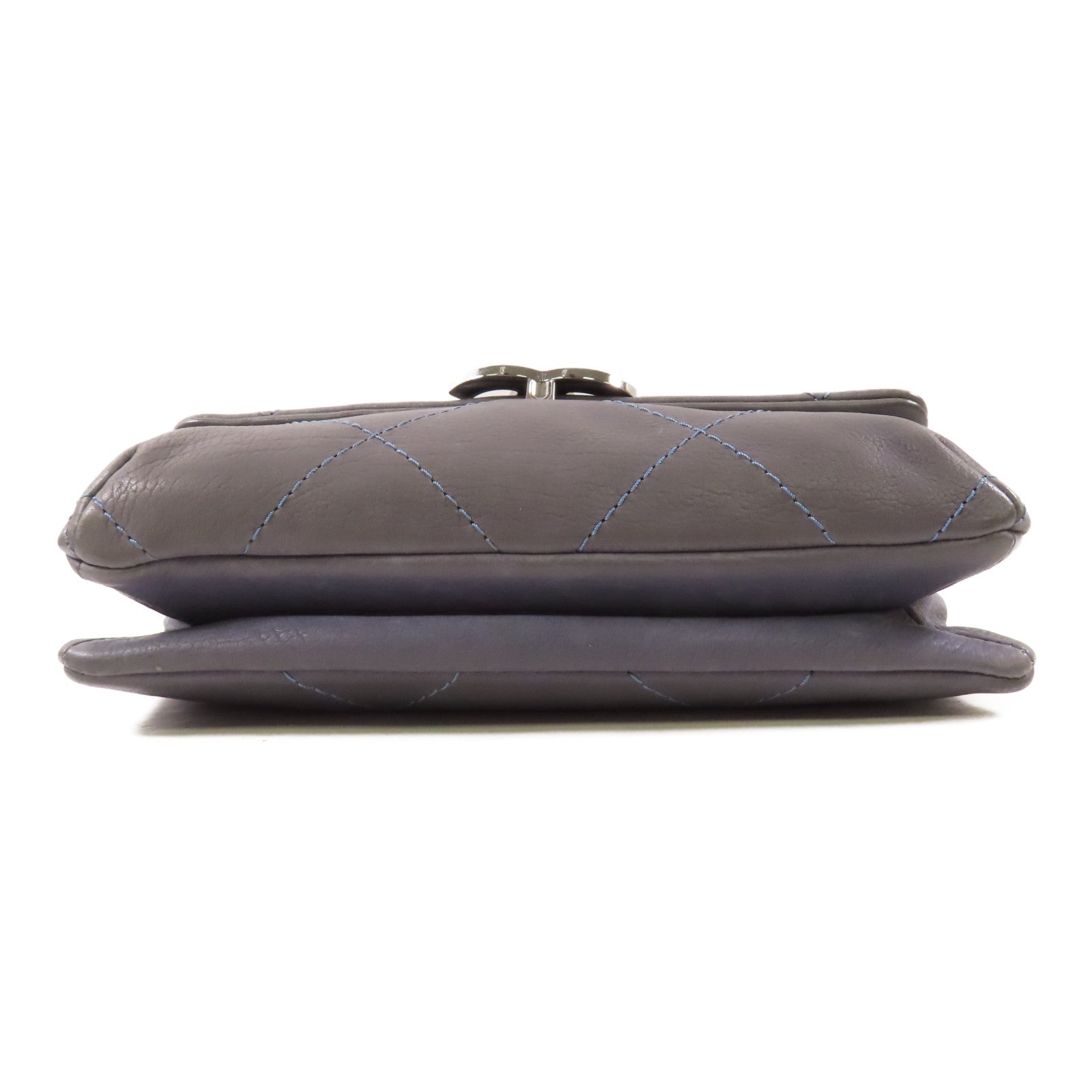 CHANEL 牛皮皮革Chain Shoulder銀扣手挽肩背兩用袋