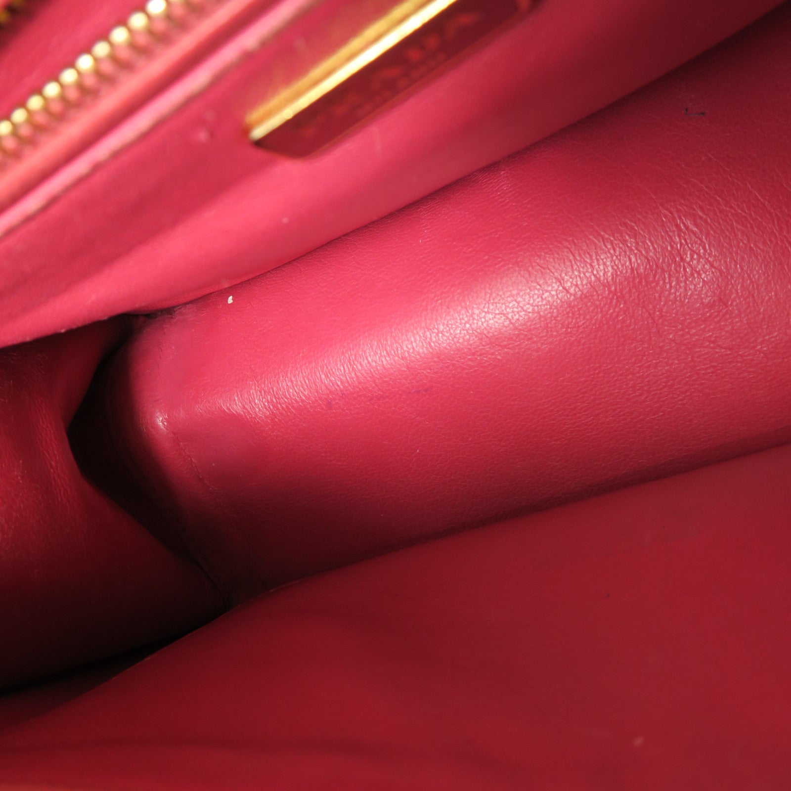 PRADA GHW 2 Way Shoulder Handbag Calfskin Leather Pink