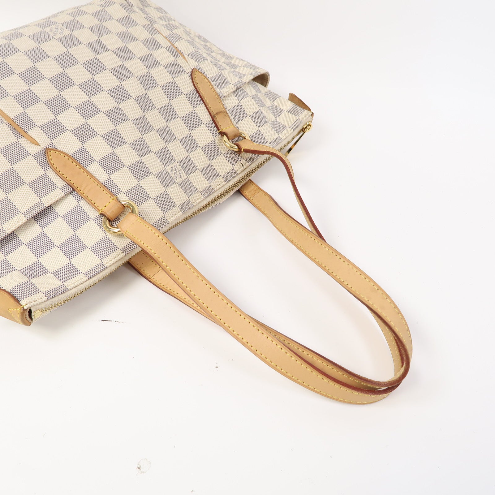 LOUIS VUITTON 【激減優惠】Damier Azur Totally PM金扣肩背袋白色