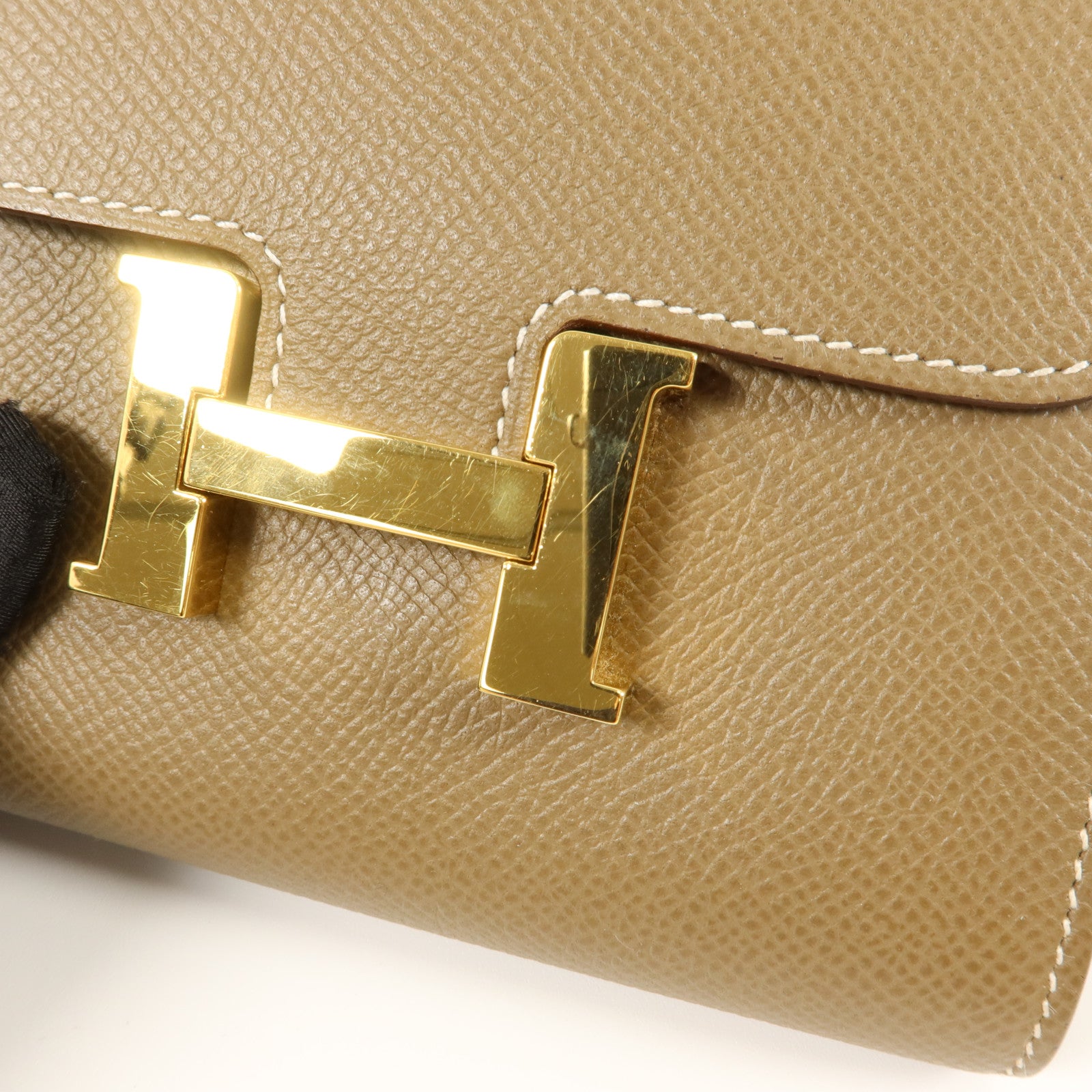 HERMES 【激減優惠】Epsom皮革Constance Compact Wallet錢包Etoupe