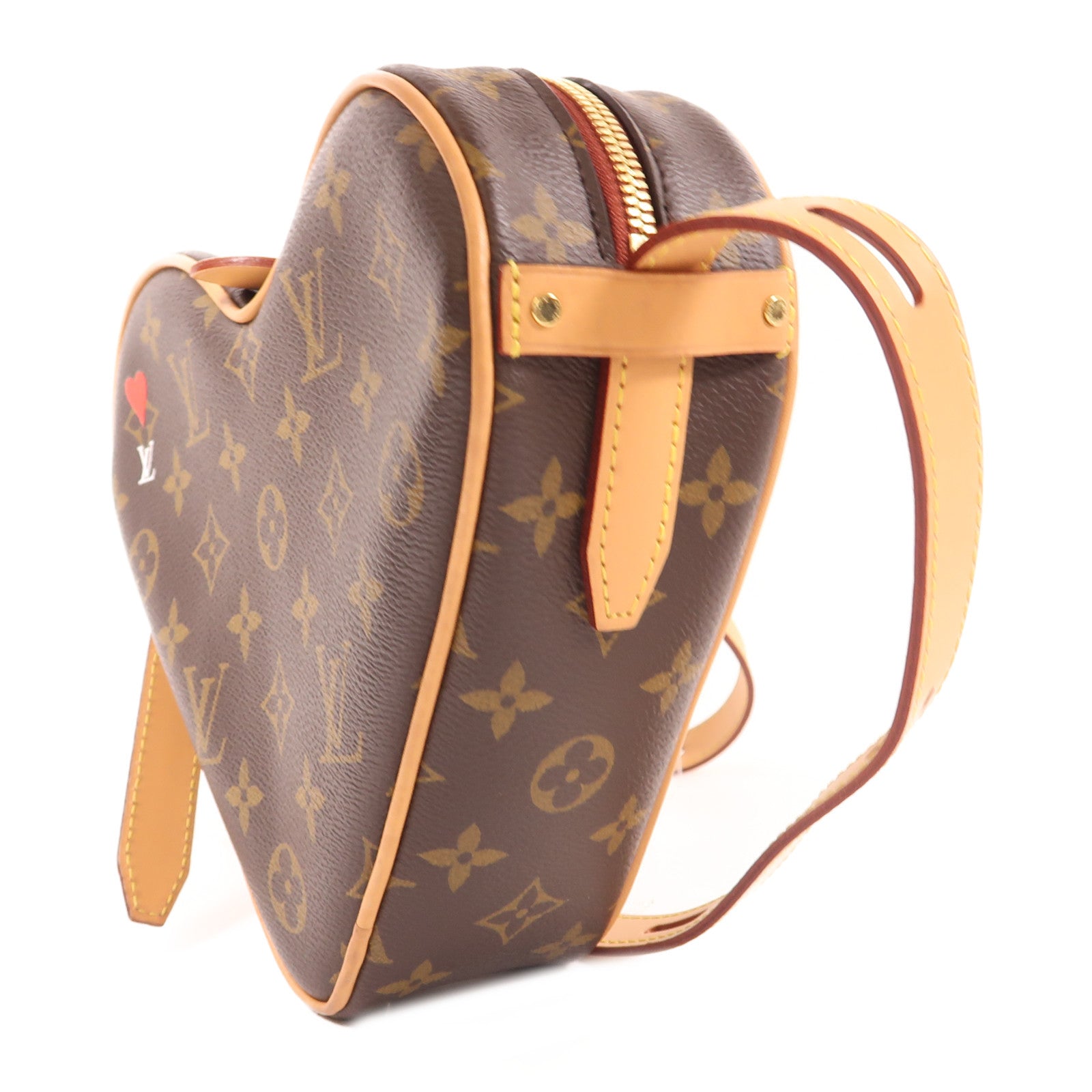 LOUIS VUITTON Monogram Game On Coeur金扣肩背袋啡色
