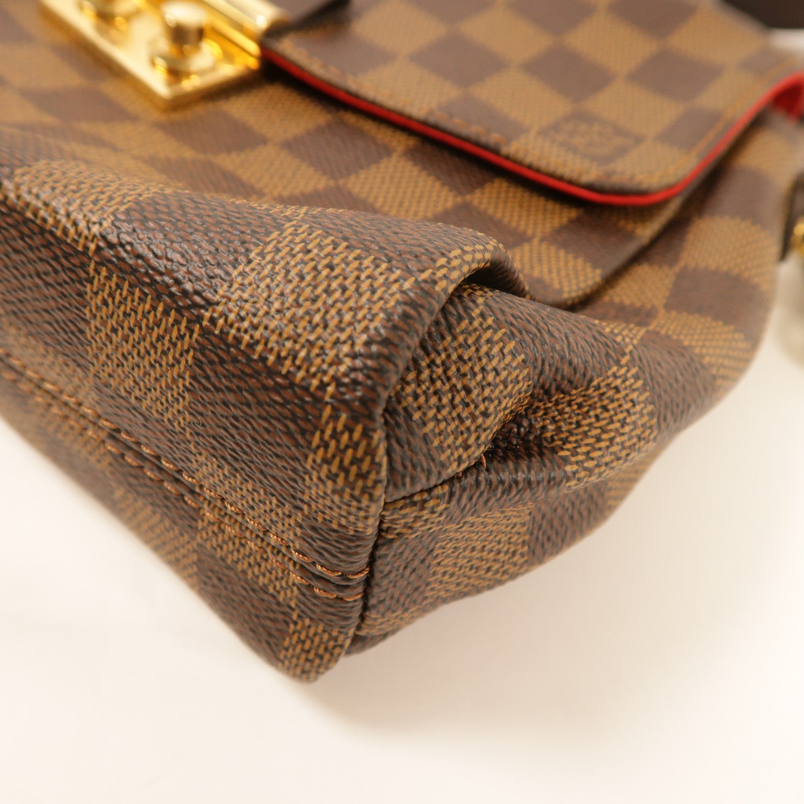 LOUIS VUITTON Damier Croisette金扣手挽肩背兩用袋