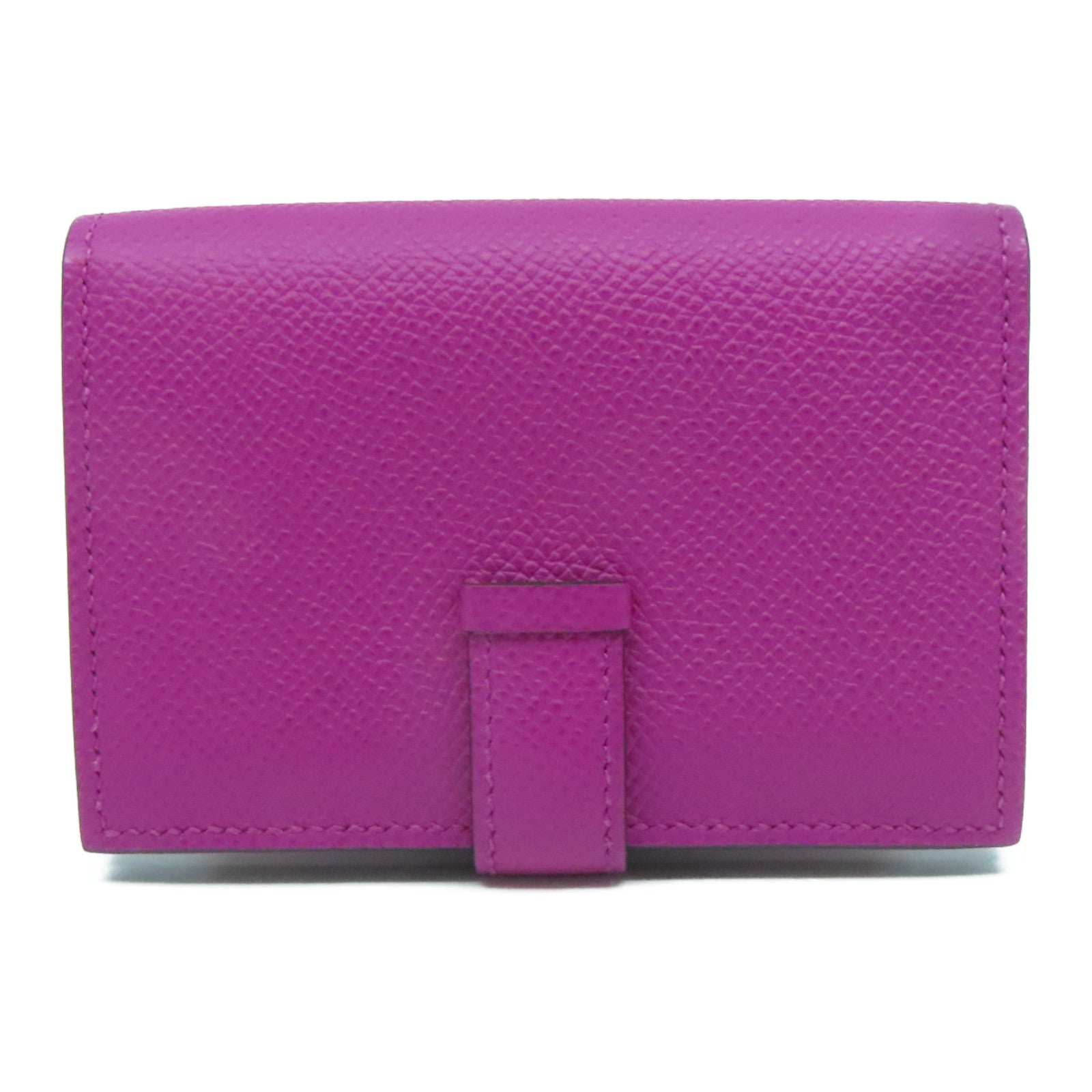 HERMES 【激減優惠】Epsom皮革Bearn Card Case銀扣卡片套Rose Pourpre玫瑰紫色