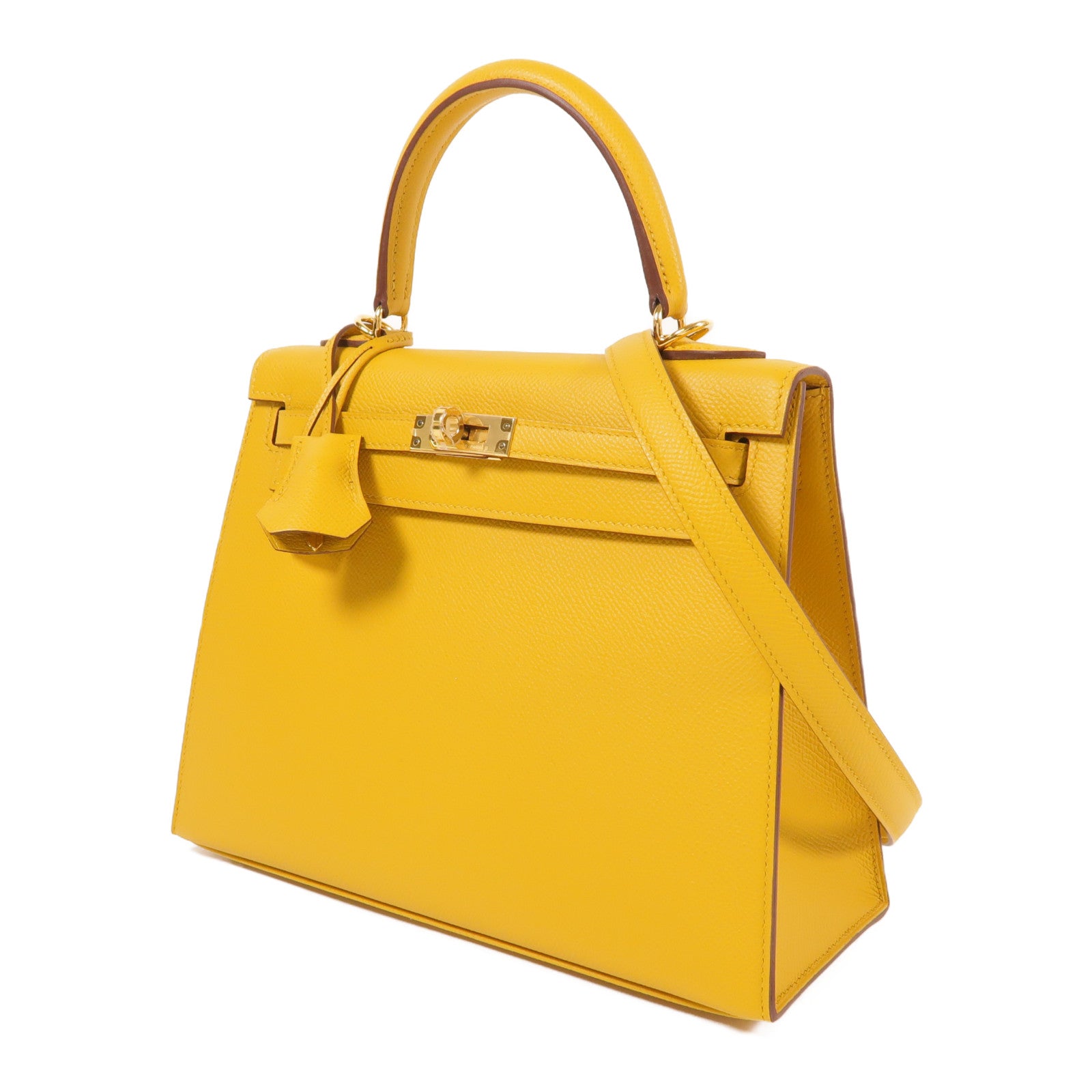 HERMES Epsom皮革Kelly 25金扣手挽肩背兩用袋
