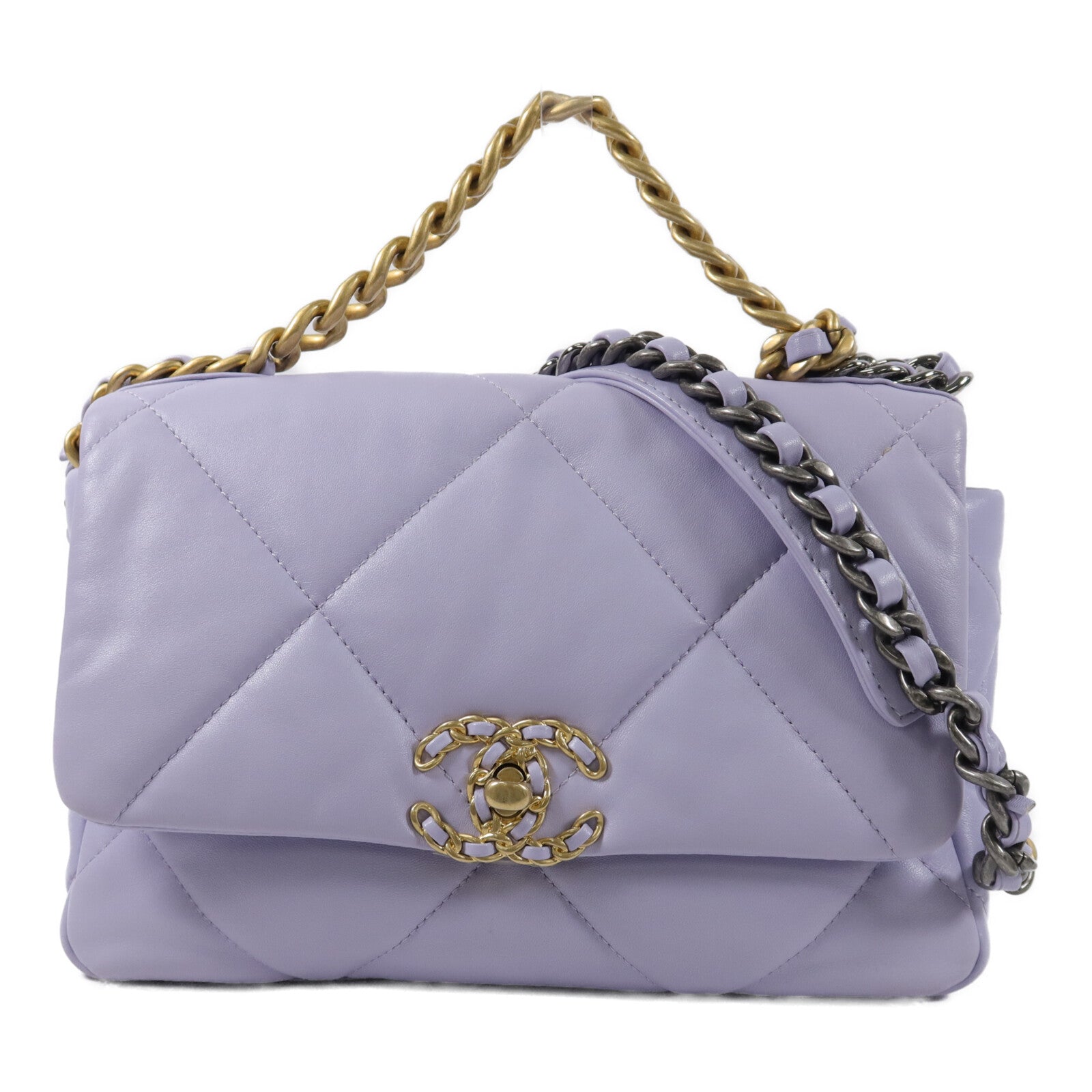 CHANEL 羊皮皮革Chanel 19手挽肩背兩用袋