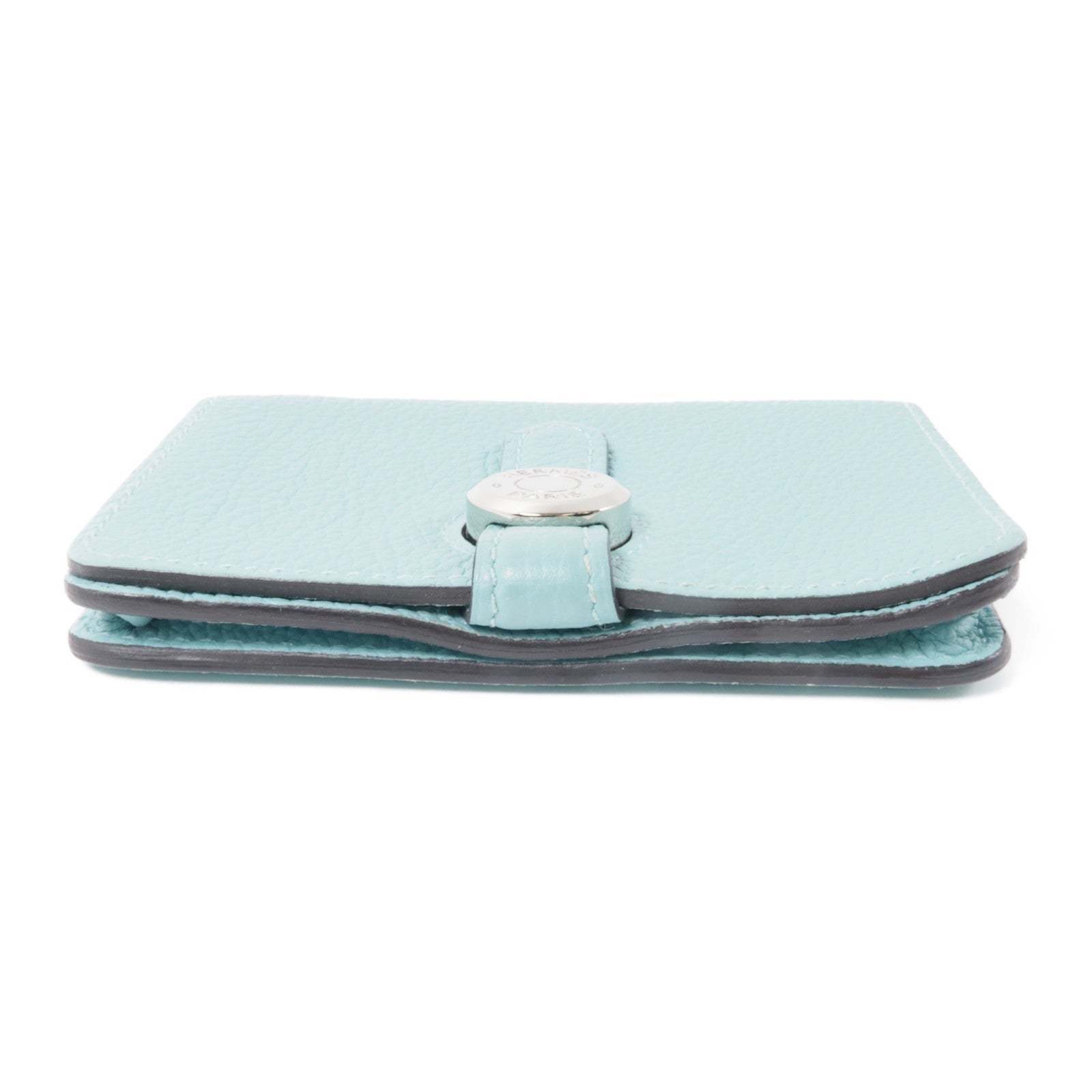 HERMES Togo皮革Dogon Card Case銀扣卡片套淺藍色