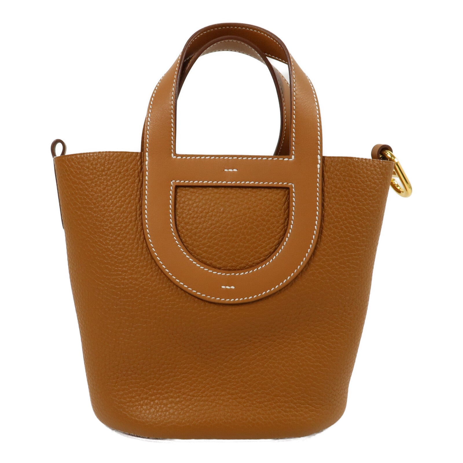 HERMES Clemence皮革In The Loop 18手挽袋Gold
