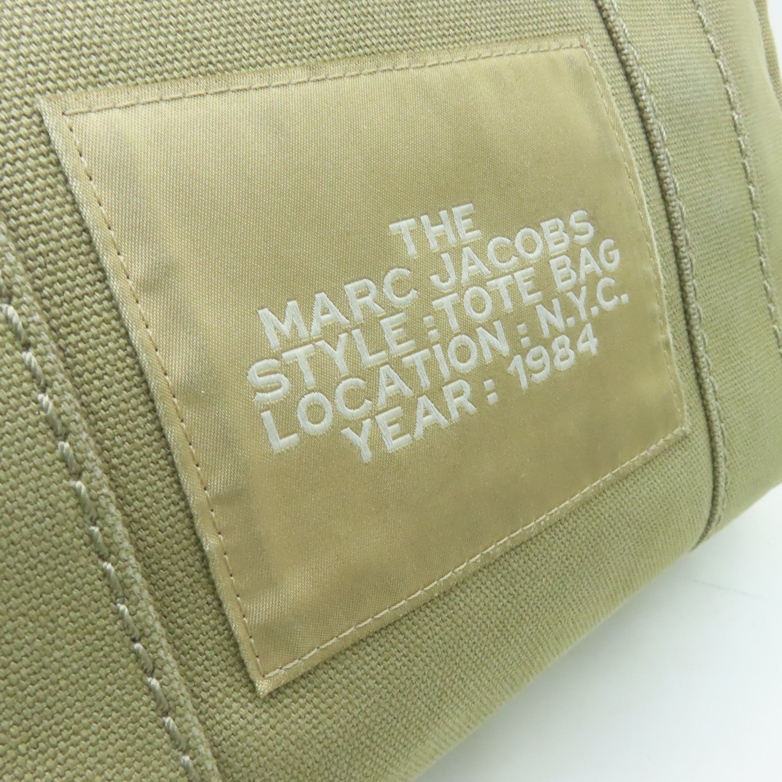 MARC JACOBS 帆布2 Way Shoulder Tote銀扣手挽肩背兩用袋卡其色