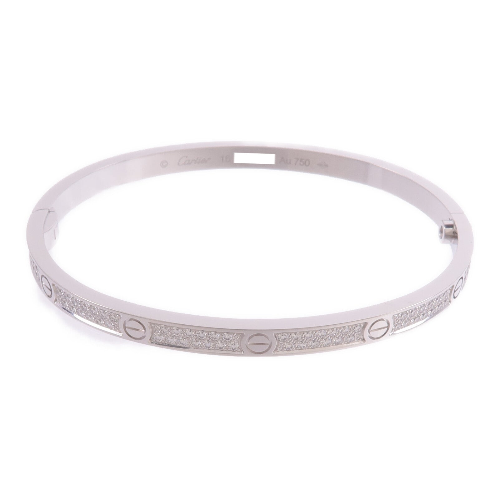 CARTIER 18K白金Love Bracelet Small Model Paved鑽石手鐲
