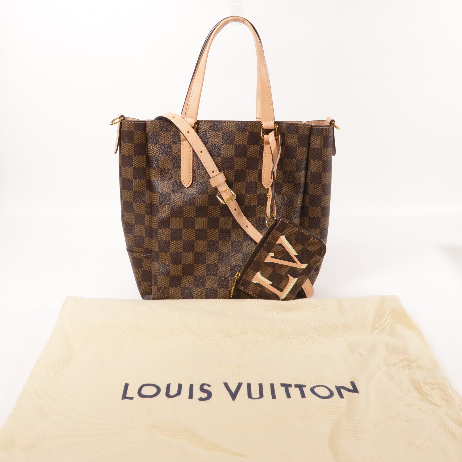 LOUIS VUITTON 【激減優惠】Damier Belmont NV PM金扣手挽肩背兩用袋