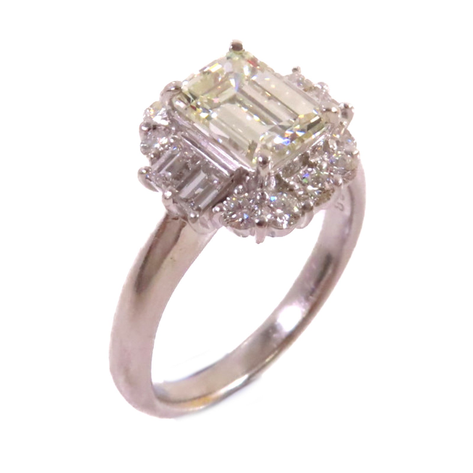 JEWELRY PT900鉑金/2.077ct鑽石/0.88ct鑽石Diamond Ring戒指US#8