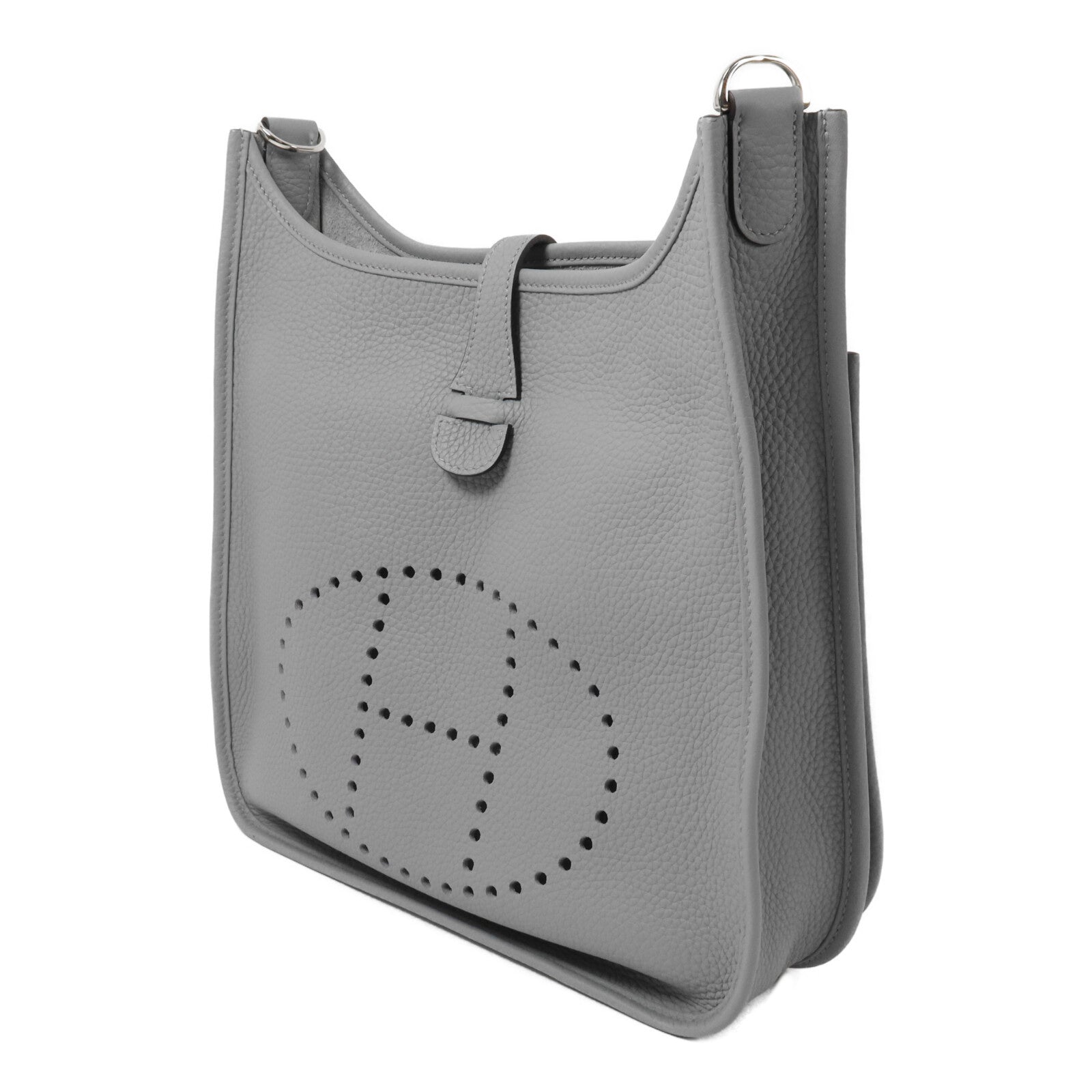 HERMES Clemence皮革Evelyne PM 肩背袋Gris Pantin