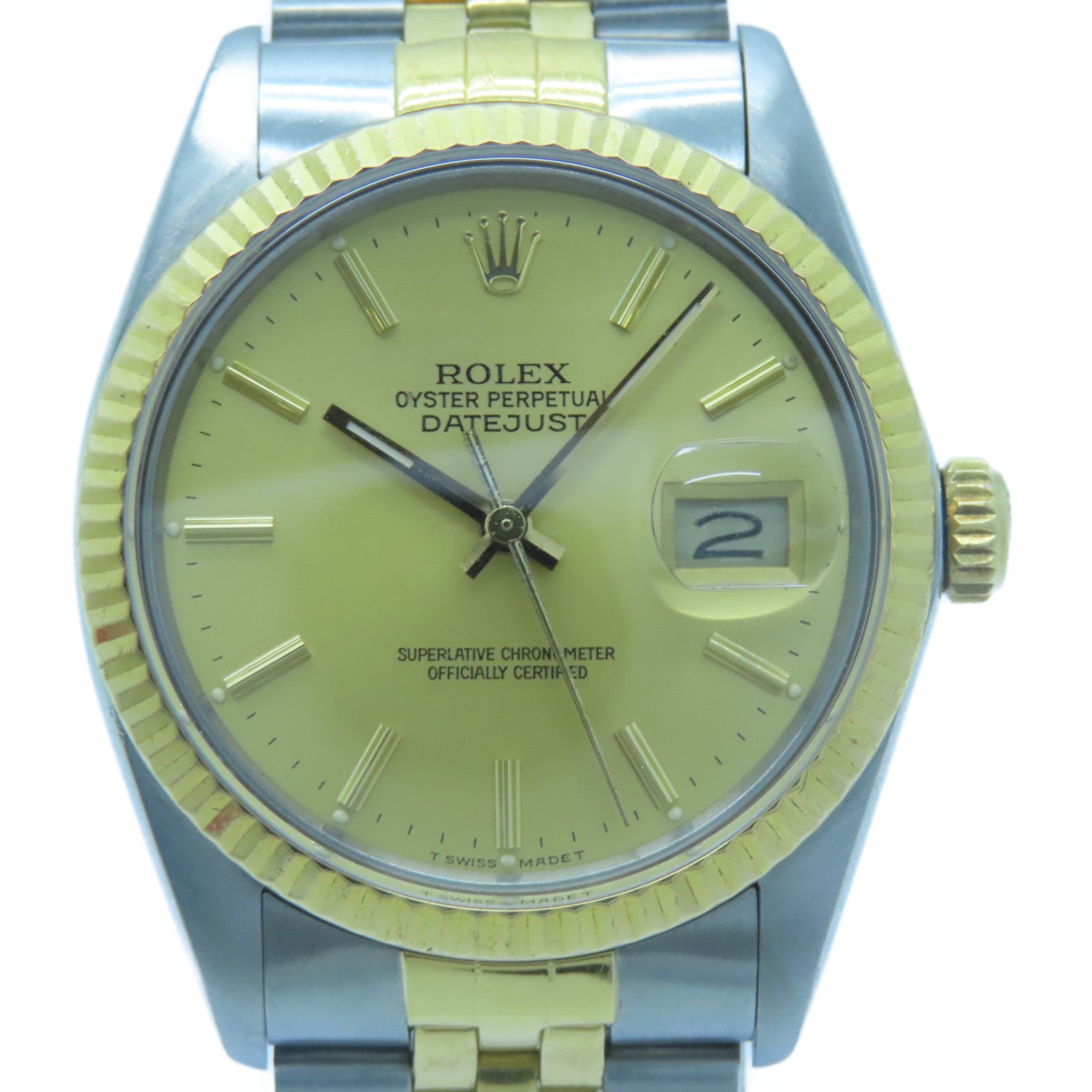 ROLEX Datejust 18K黃金/不鏽鋼手錶自動機芯金色
