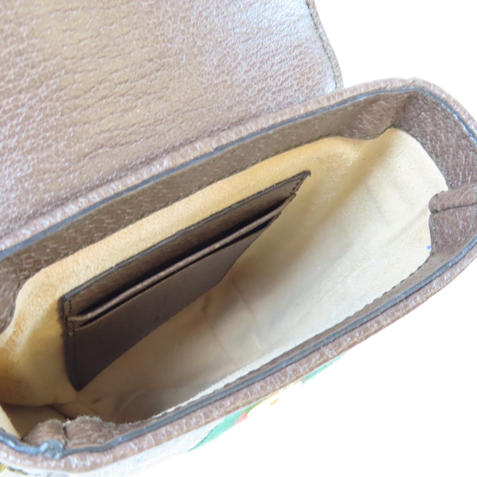 GUCCI 塗層帆布Ophidia Phone Bag金扣肩背袋啡色