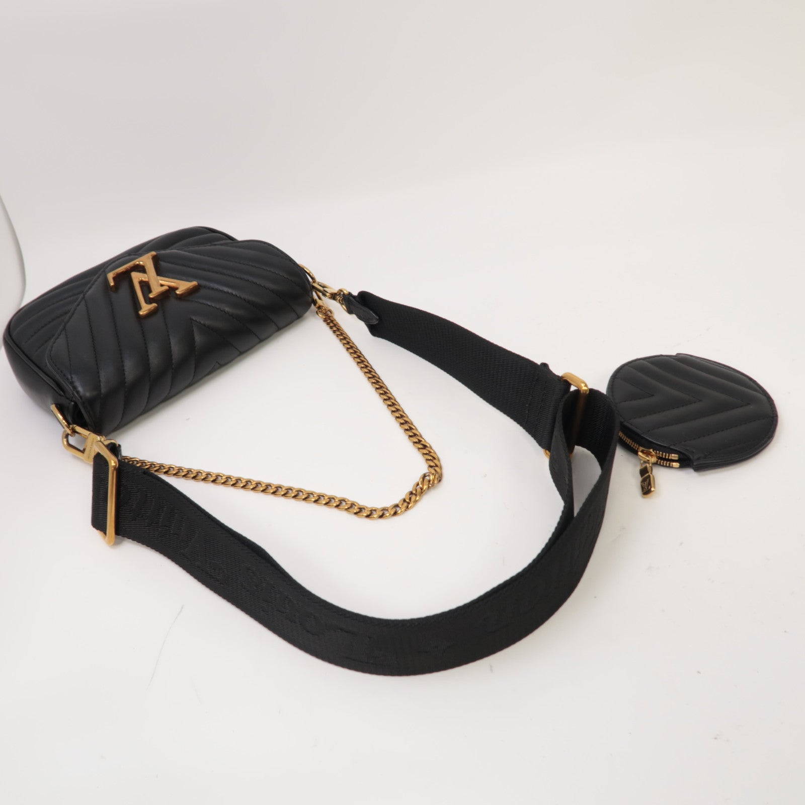 LOUIS VUITTON 牛皮皮革New Wave金扣手挽肩背兩用袋黑色