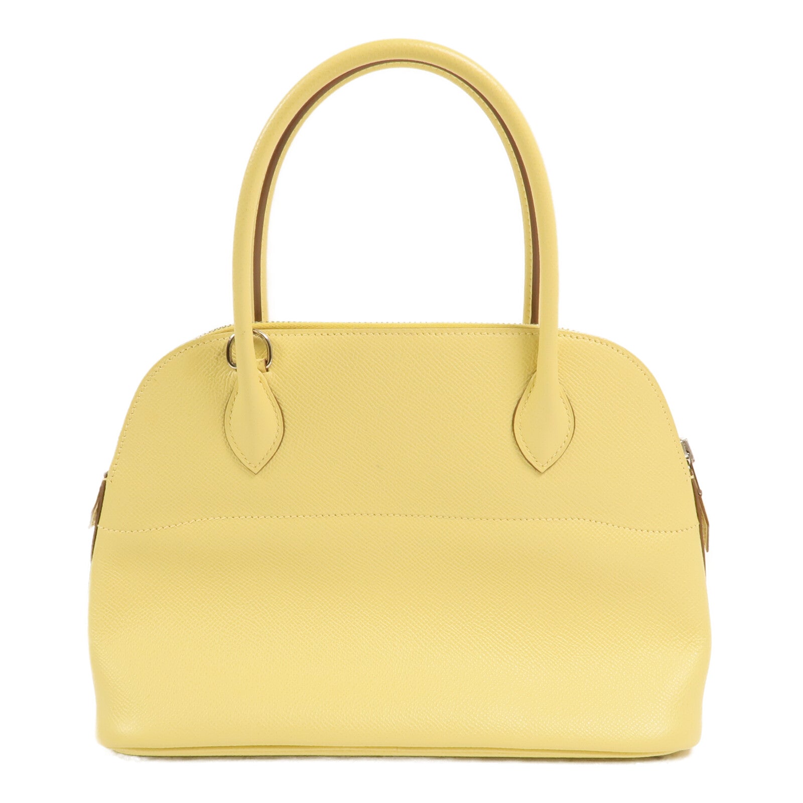 HERMES Epsom皮革Bolide 27銀扣手挽肩背兩用袋Jaune Poussin