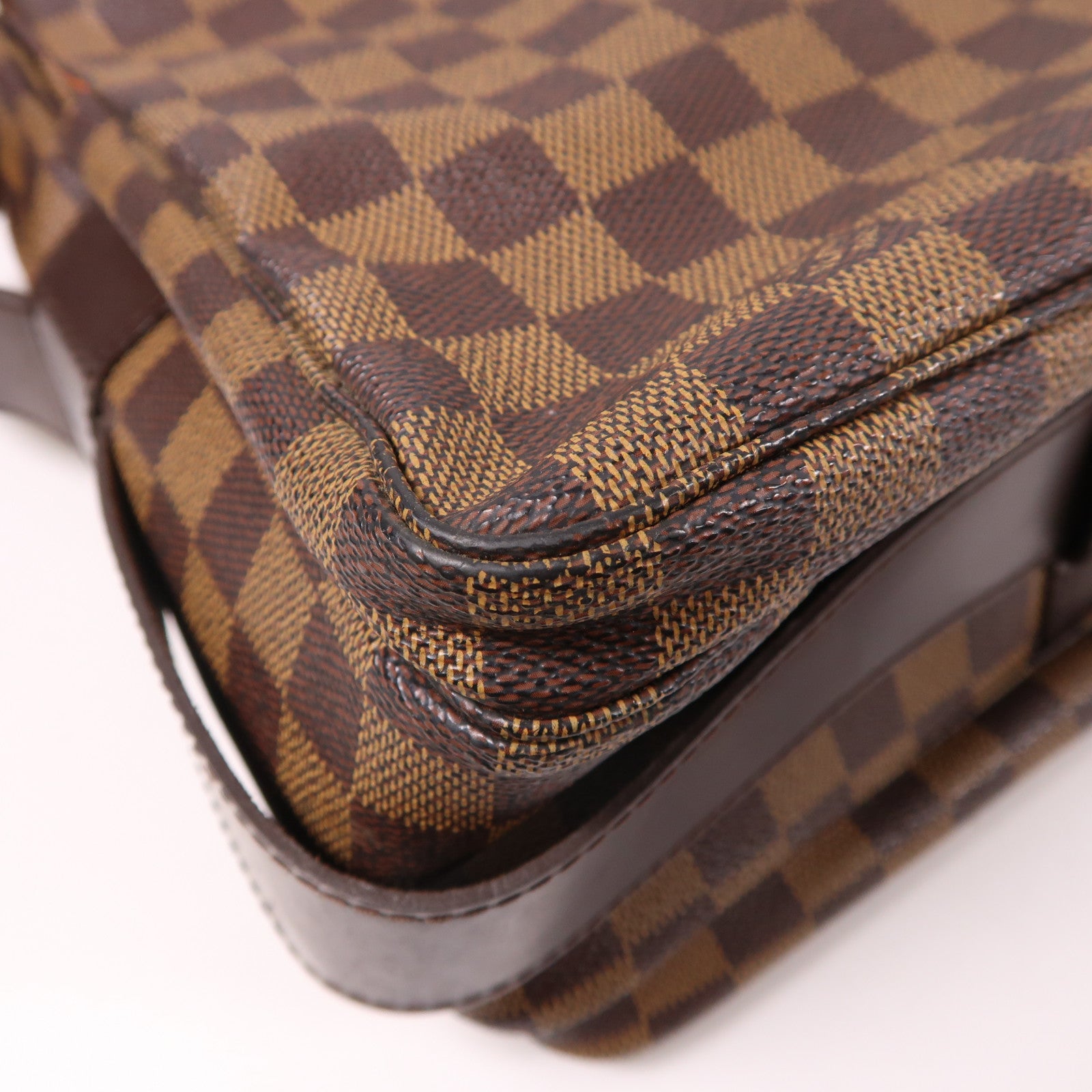LOUIS VUITTON Damier Naviglio金扣肩背袋棕色