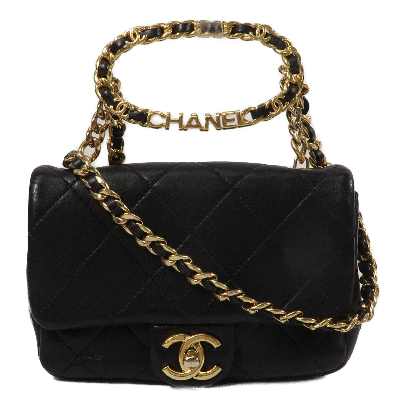 CHANEL 牛皮皮革Shoulder Bag鏈帶手挽肩背兩用袋