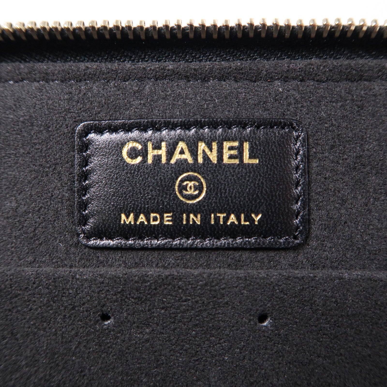 CHANEL 菱格羊皮皮革Jewelry Box銀扣手拿包黑色