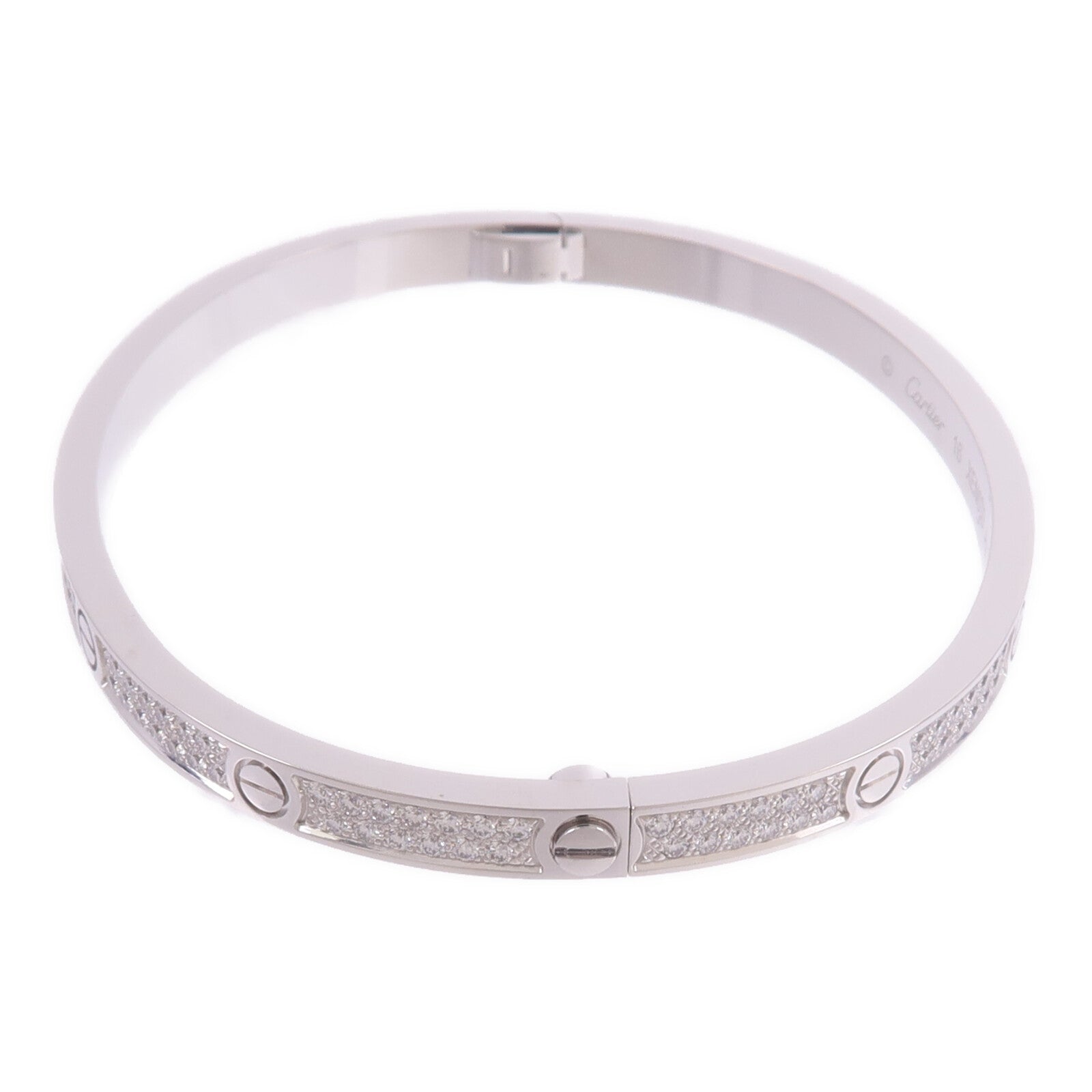 CARTIER 18K白金Love Bracelet Small Model Paved鑽石手鐲