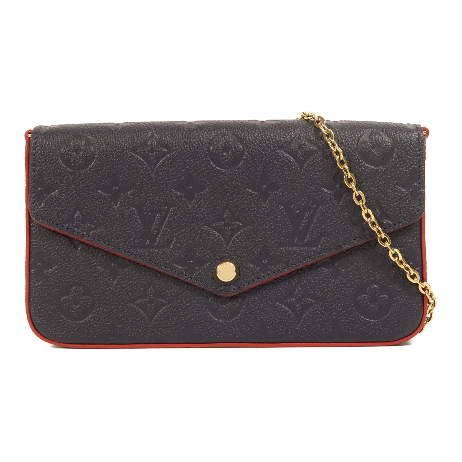LOUIS VUITTON Monogram Empreinte Pochette Felicie金扣鏈帶肩背袋