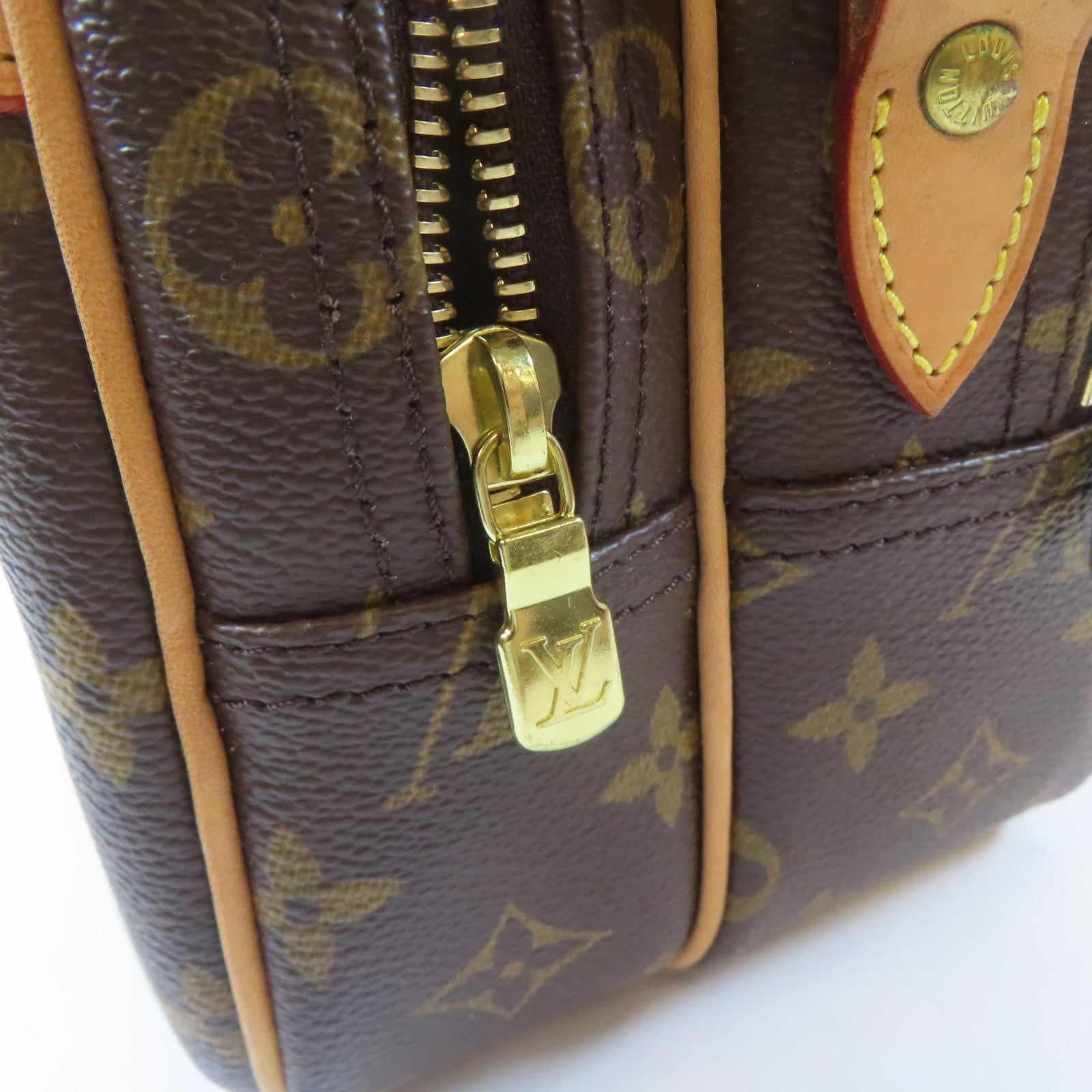 LOUIS VUITTON Monogram Reporter PM金扣肩背袋啡色