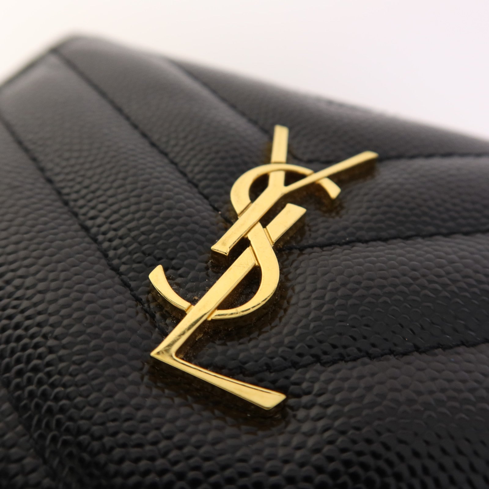 SAINT LAURENT 牛皮皮革Wallet金扣錢包