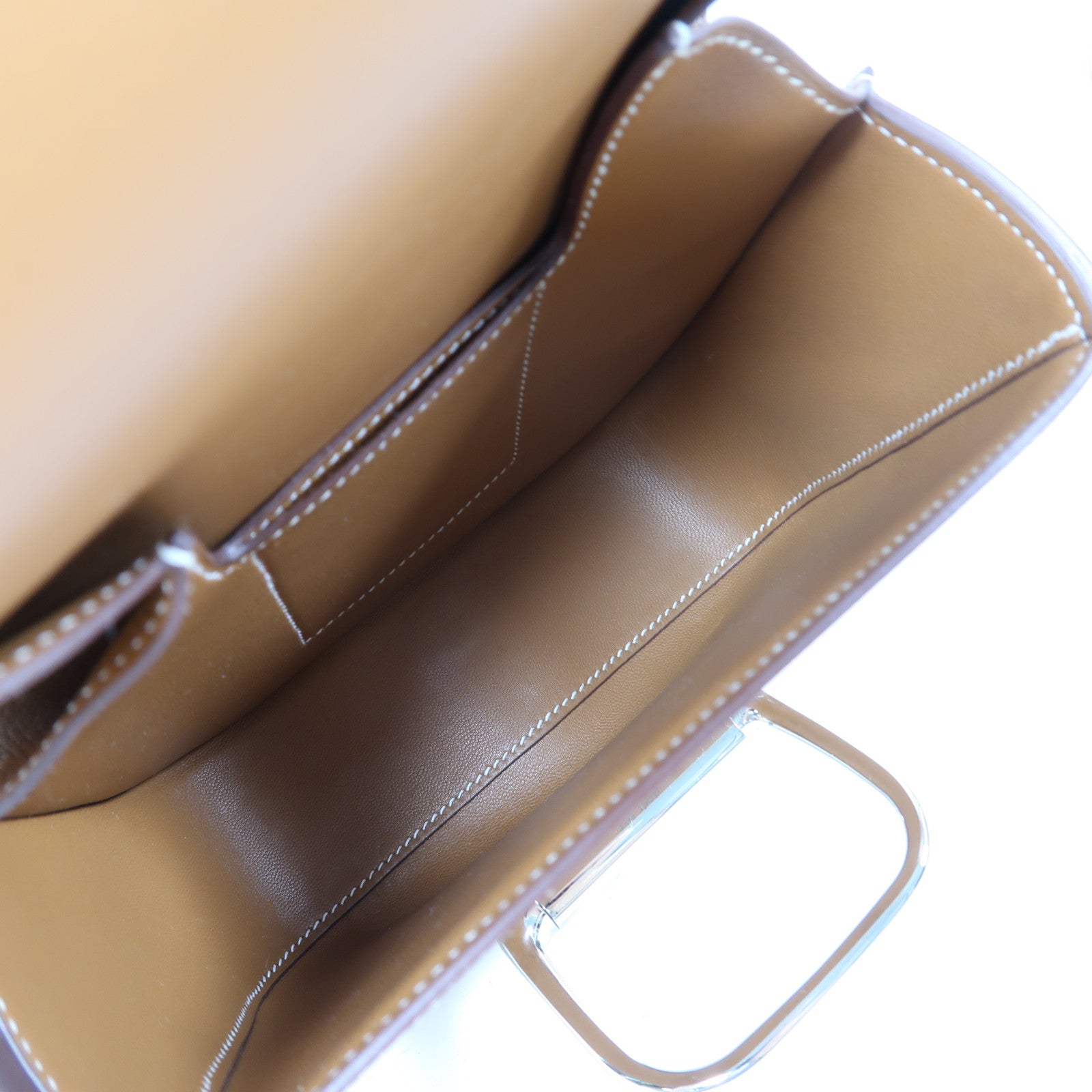 HERMES Epsom皮革Della Cavalleria銀扣肩背袋Gold啡色