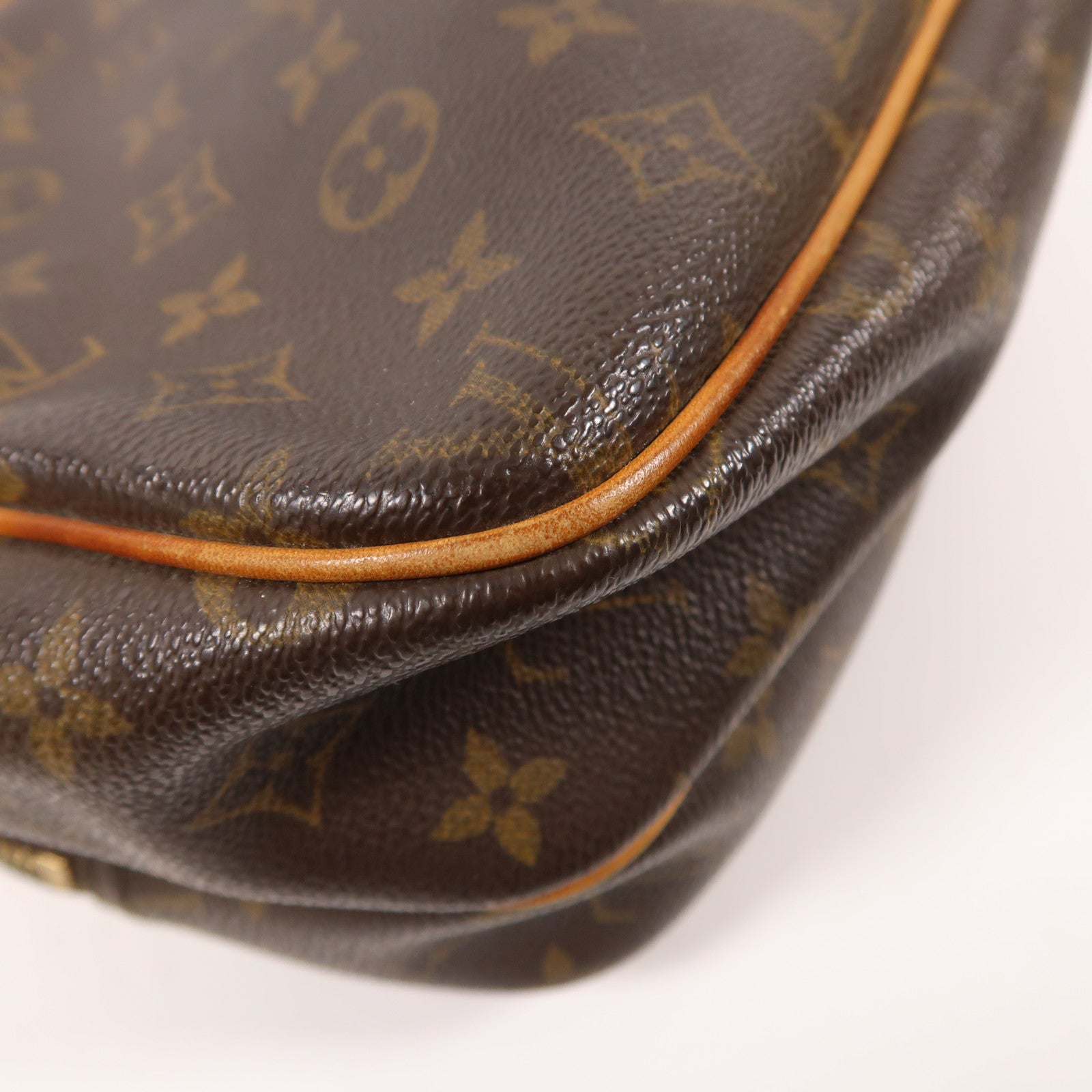 LOUIS VUITTON Monogram Reporter PM金扣肩背袋棕色