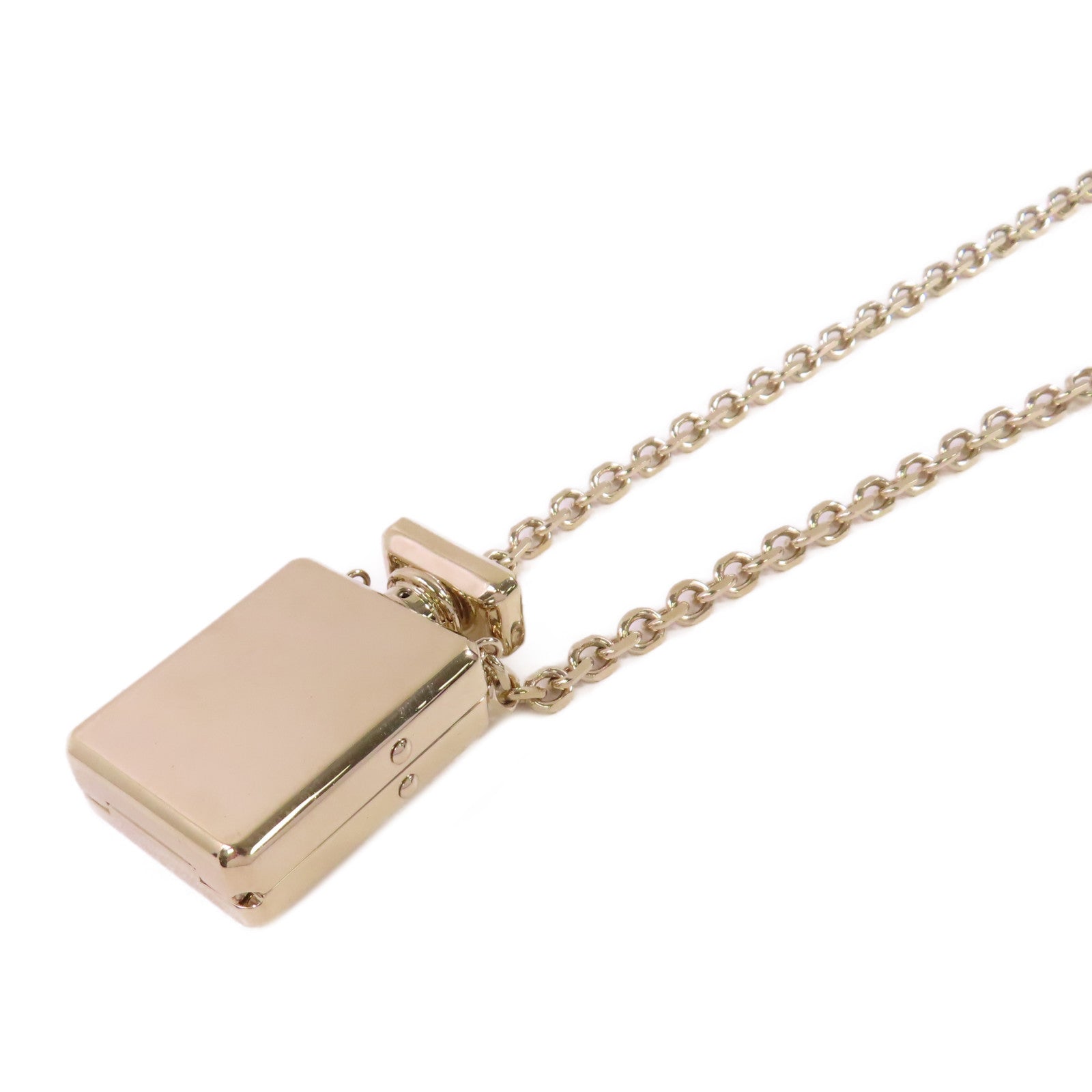 CHANEL 金屬/仿珍珠Coco Chanel Locket Necklace金扣項鏈金色