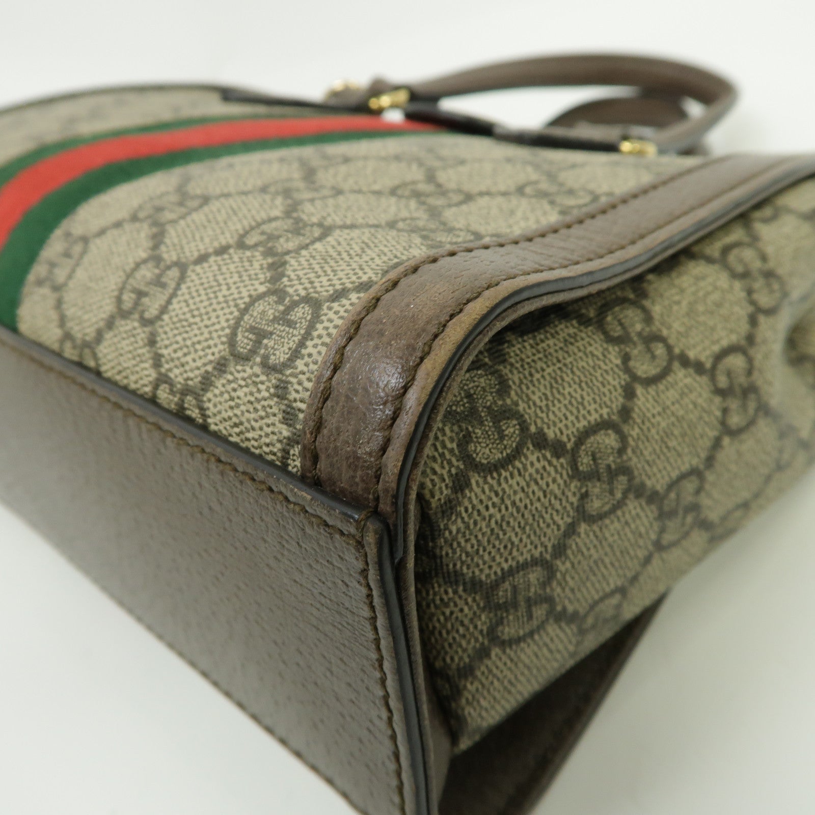 GUCCI 塗層帆布Ophidia GG Small Tote Bag金扣手挽肩背兩用袋啡色