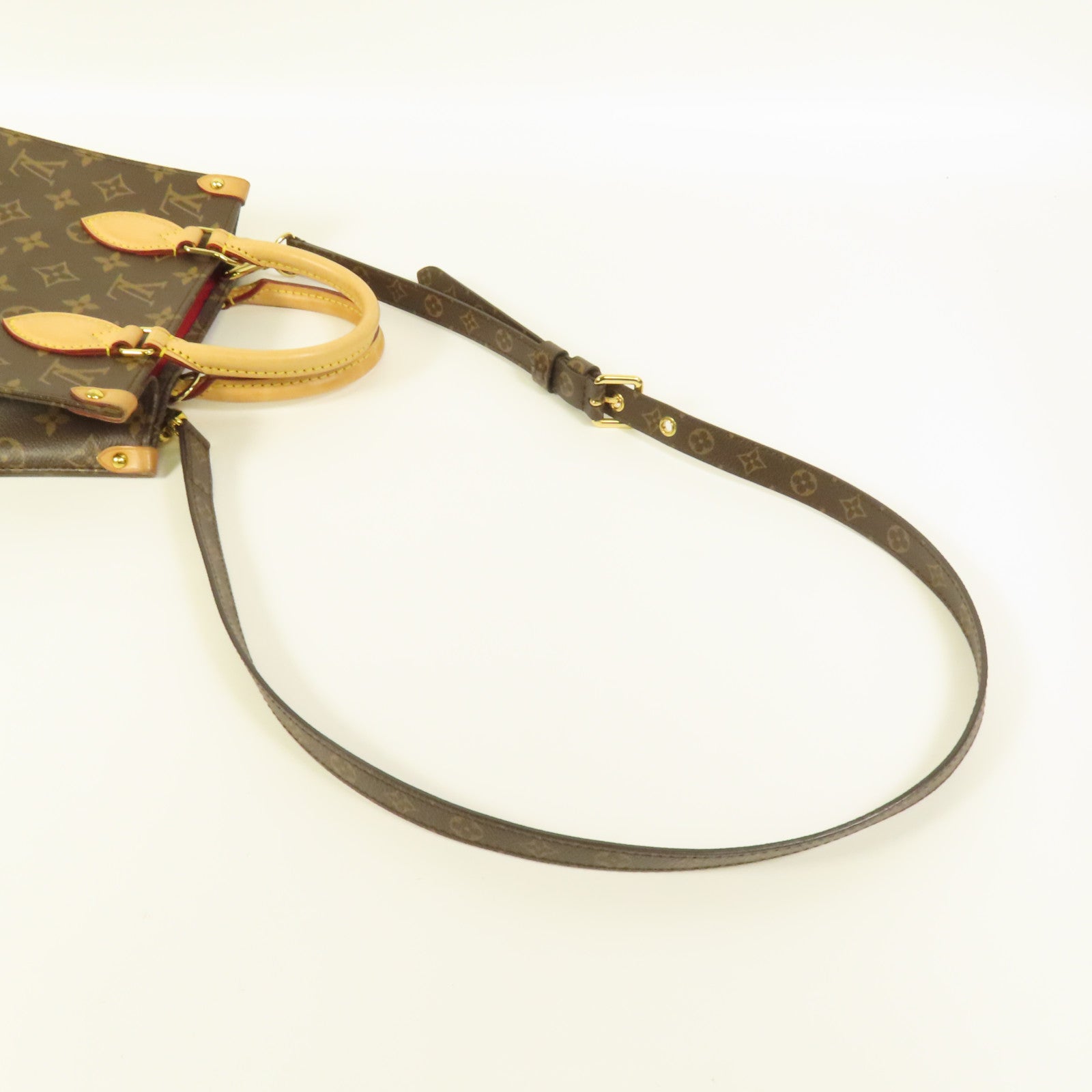 LOUIS VUITTON Monogram Sac Plat BB金扣手挽肩背兩用袋