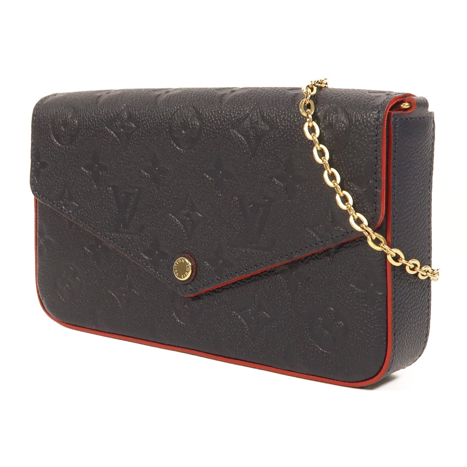 LOUIS VUITTON Monogram Empreinte Pochette Felicie金扣鏈帶肩背袋