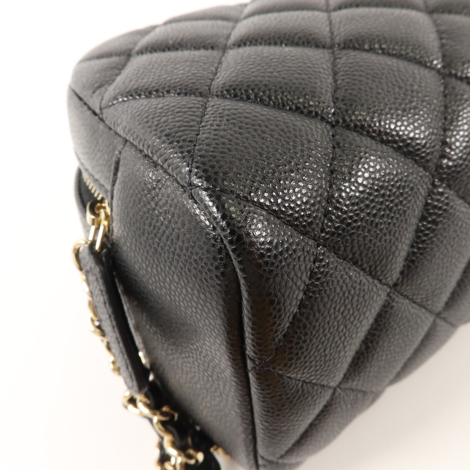 CHANEL 牛皮皮革Classic Double Zipper Cosmetic Bag小袋
