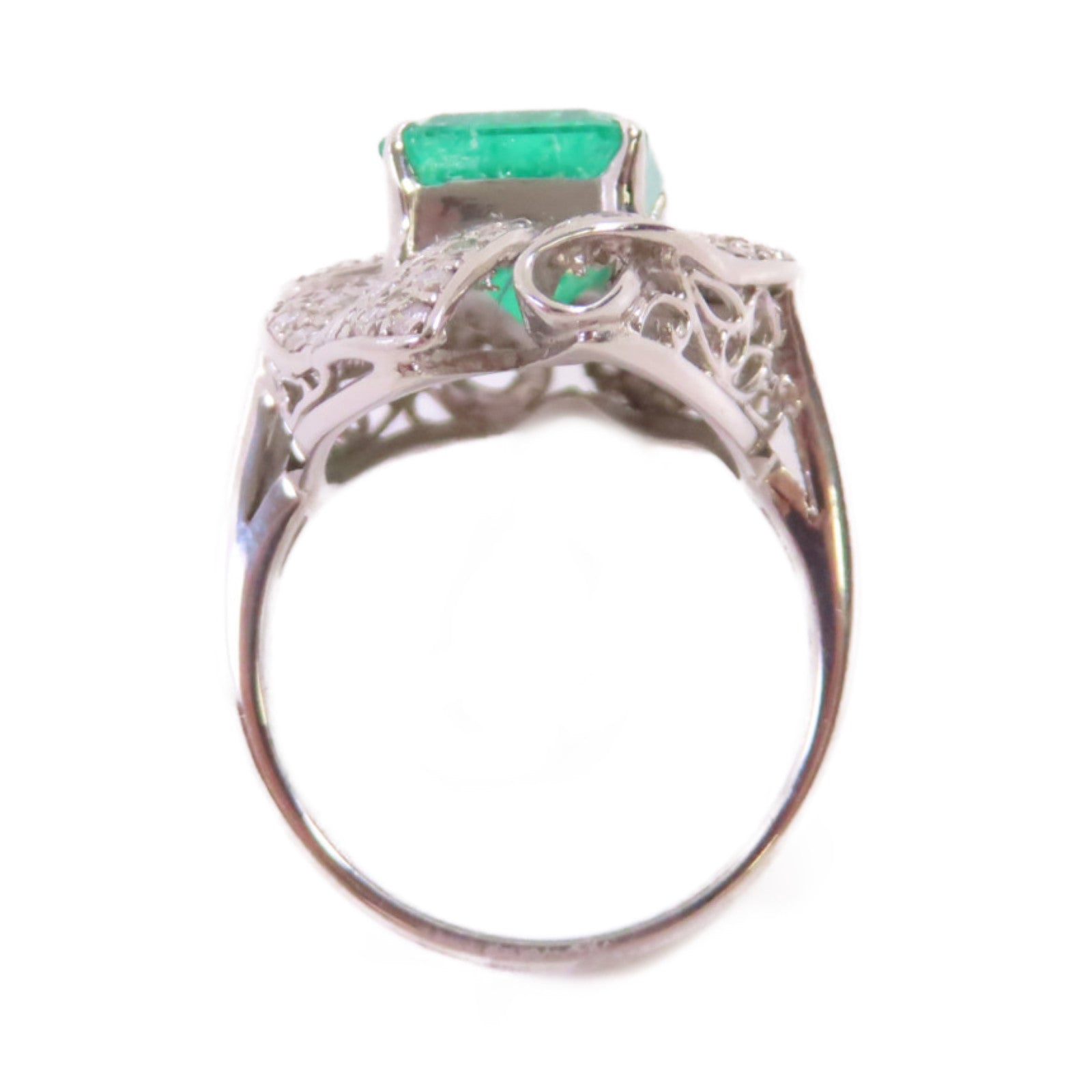 JEWELRY 【激減優惠】PT900鉑金/3.22ct綠寶石/0.82ct鑚石Emerald Diamond Ring戒指US#6.25