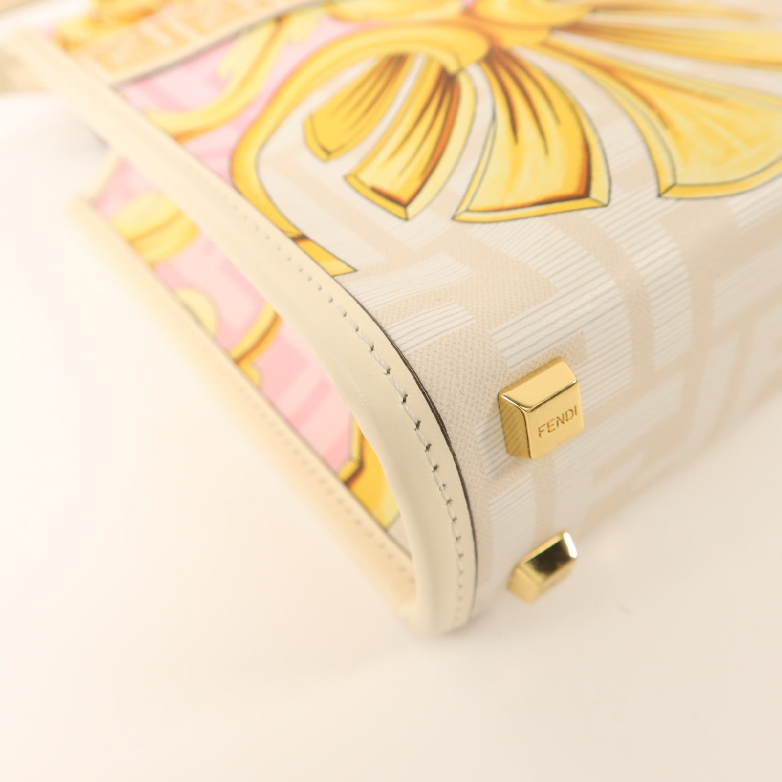FENDI 【激減優惠】牛皮皮革Sunshine Mini金扣手挽肩背兩用袋