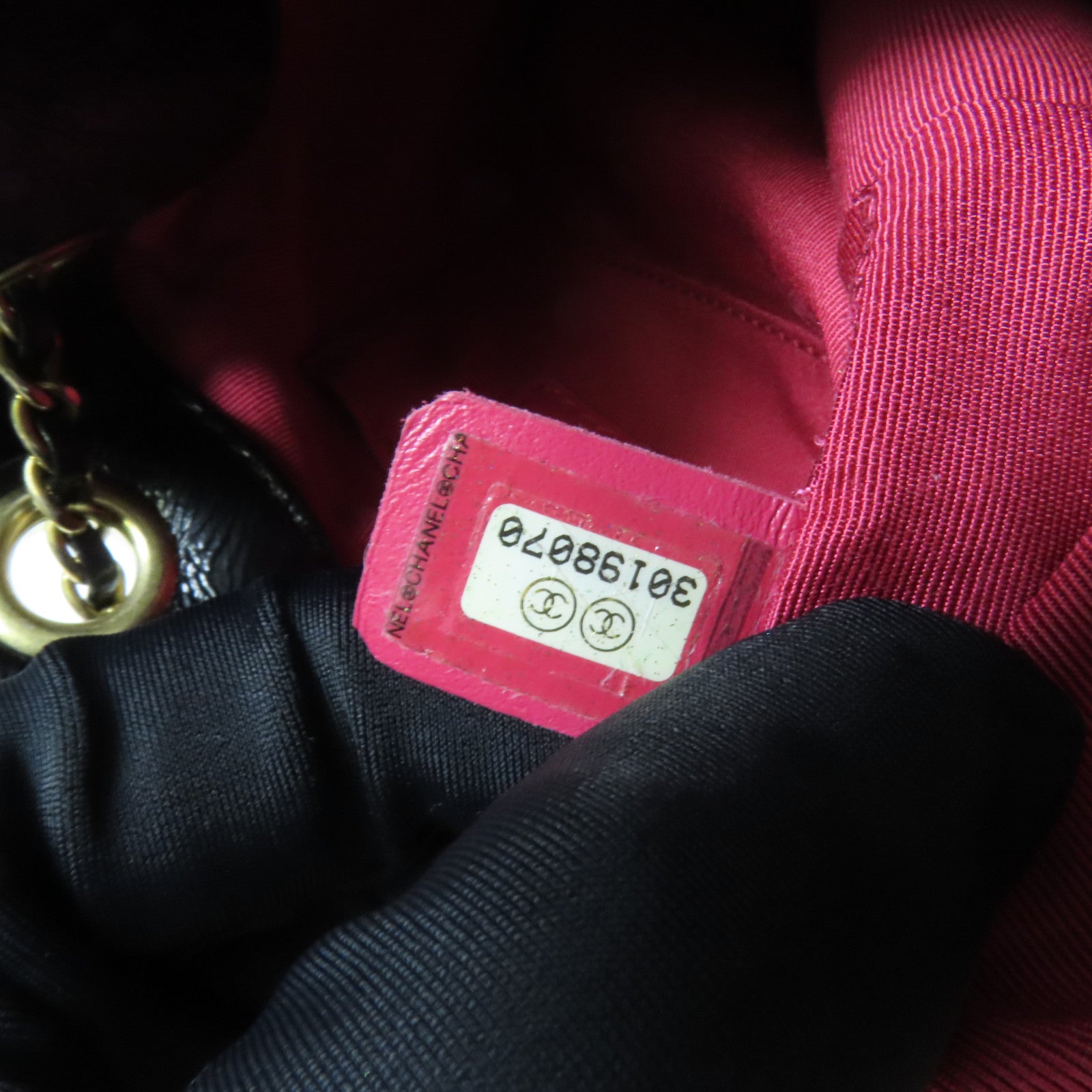 CHANEL 牛皮皮革Bucket Bag金扣手挽肩背兩用袋