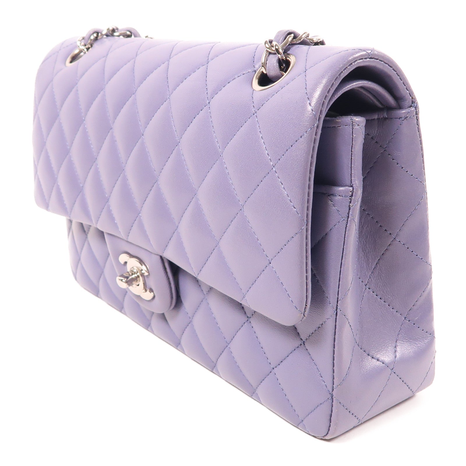 CHANEL 羊皮皮革Classic 25銀扣鏈帶肩背袋