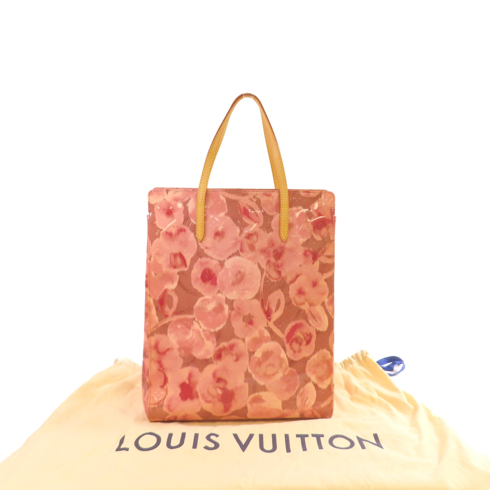 LOUIS VUITTON 【激減優惠】Monogram Vernis Ikat Flower Catalina NS Tote Bag金扣肩背包袋粉紅色