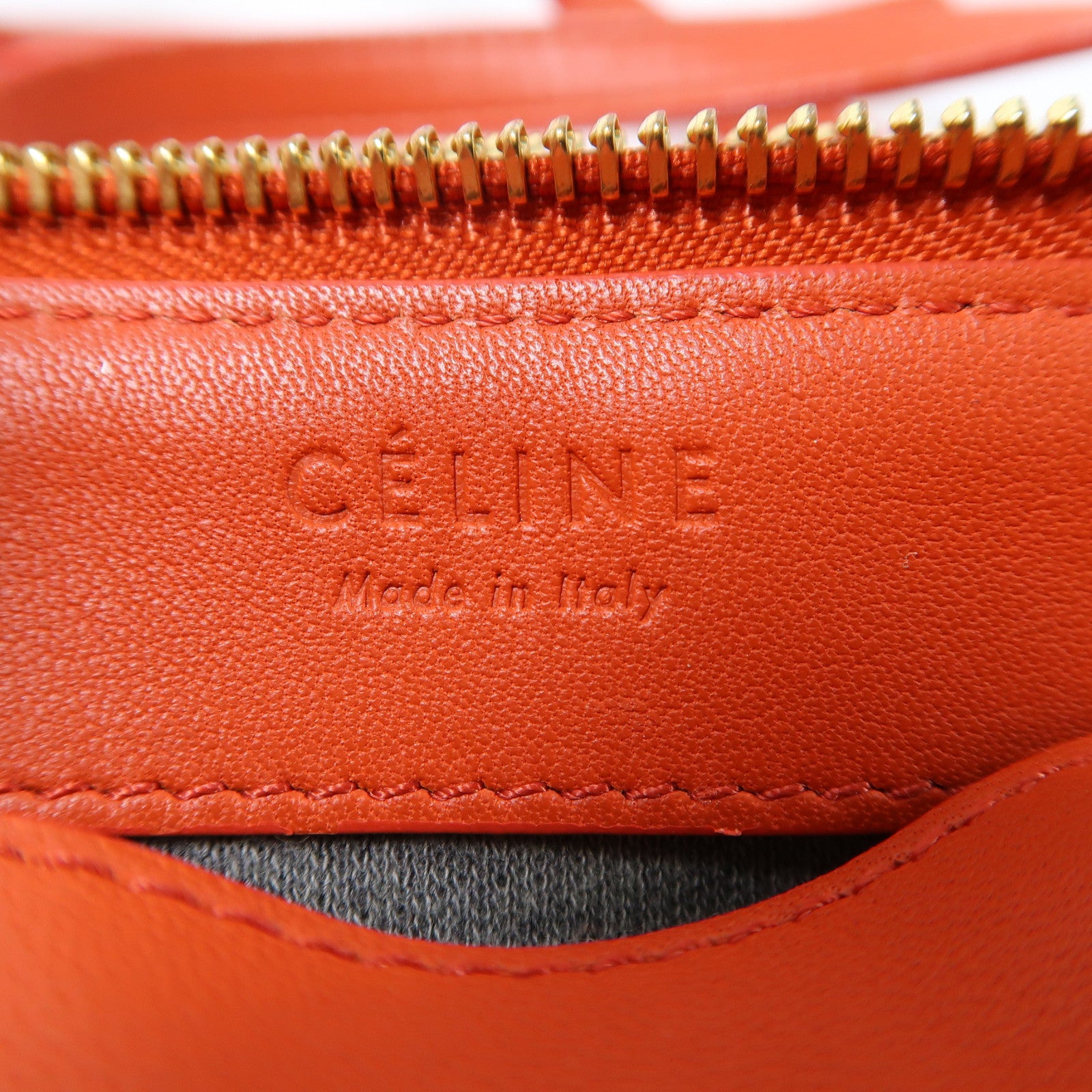 CELINE 【激減優惠】羊皮皮革Trio金扣肩背袋紅色