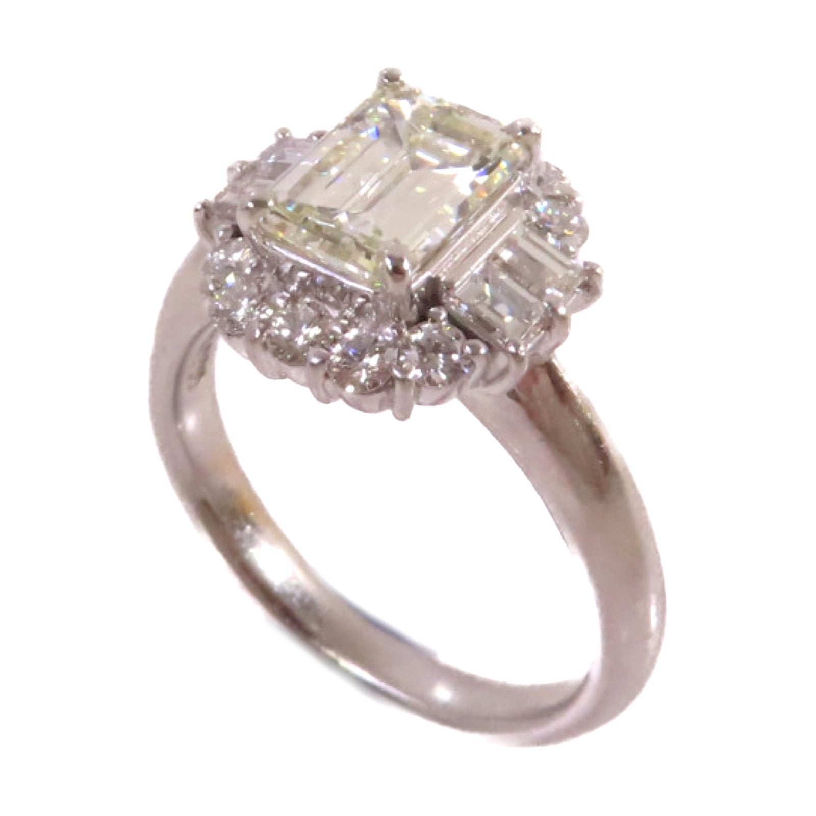 JEWELRY PT900鉑金/2.077ct鑽石/0.88ct鑽石Diamond Ring戒指US#8