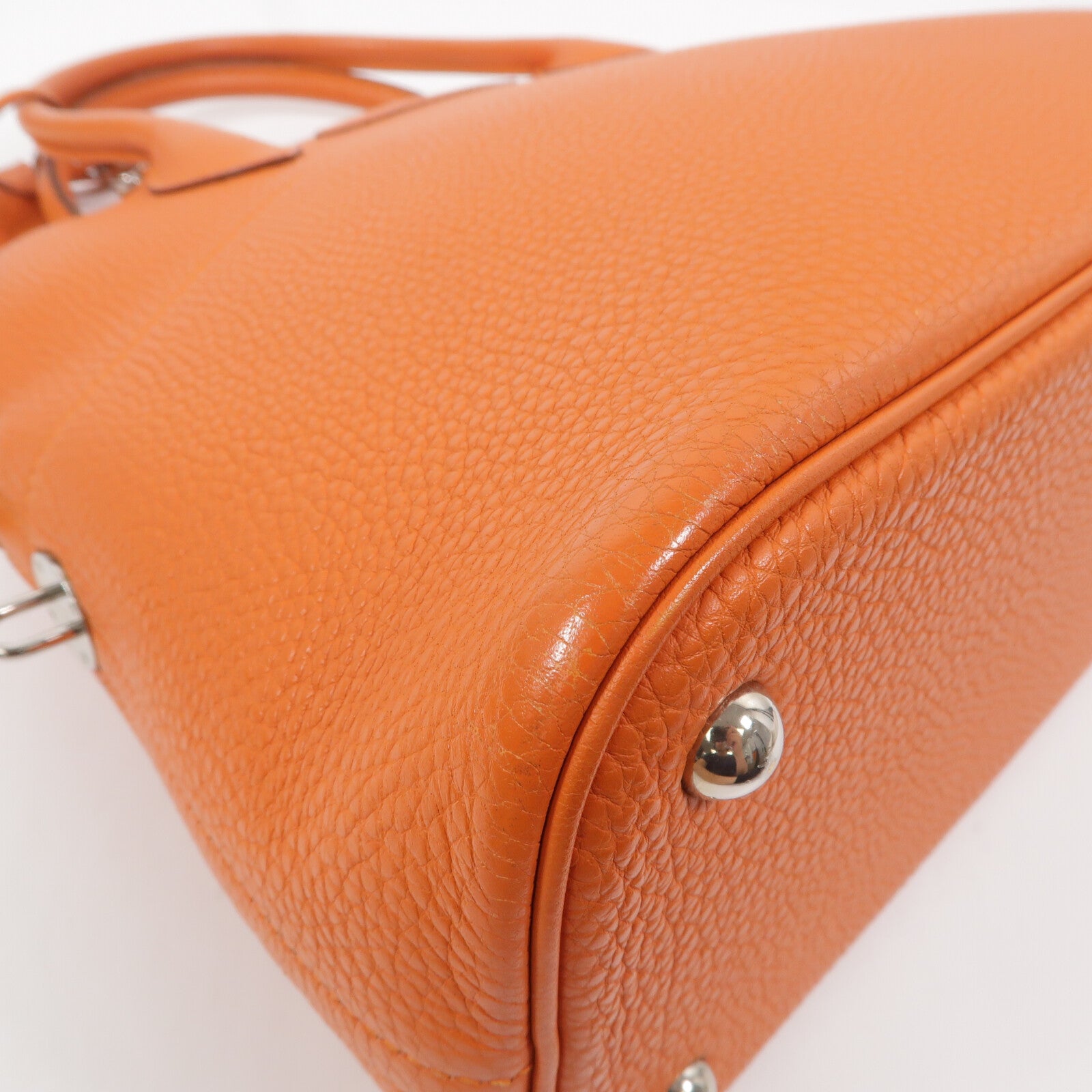 HERMES Clemence皮革Bolide 31手挽袋Orange