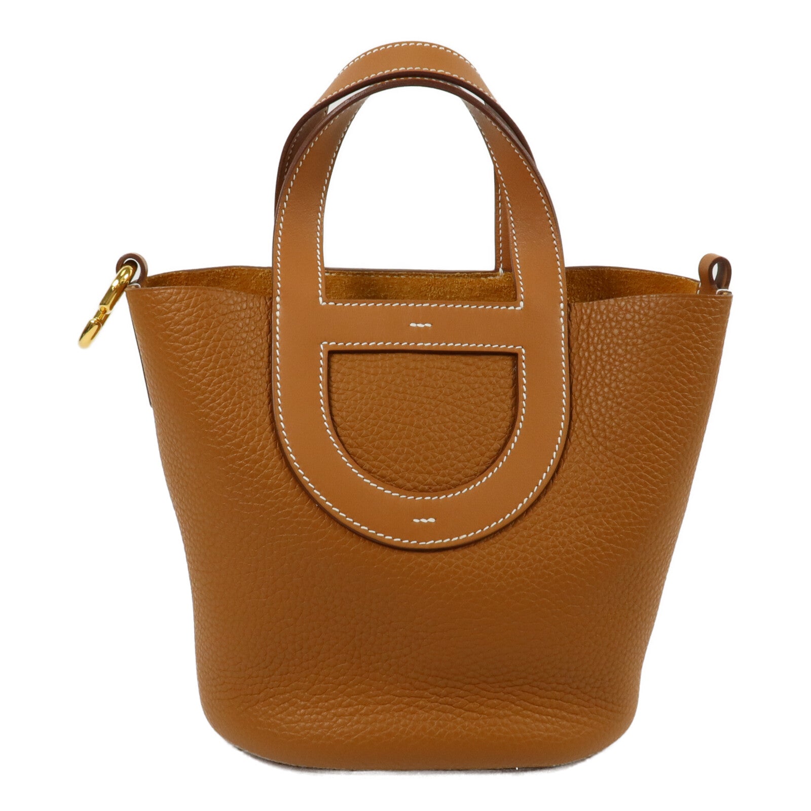 HERMES Clemence皮革In The Loop 18手挽袋Gold