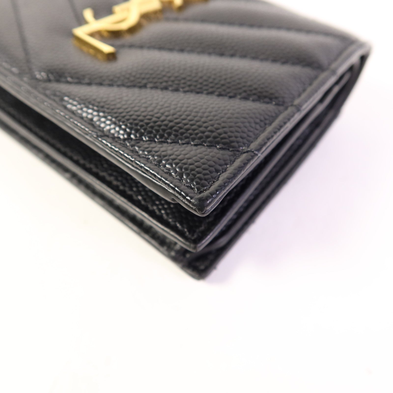 SAINT LAURENT 牛皮皮革Wallet金扣錢包