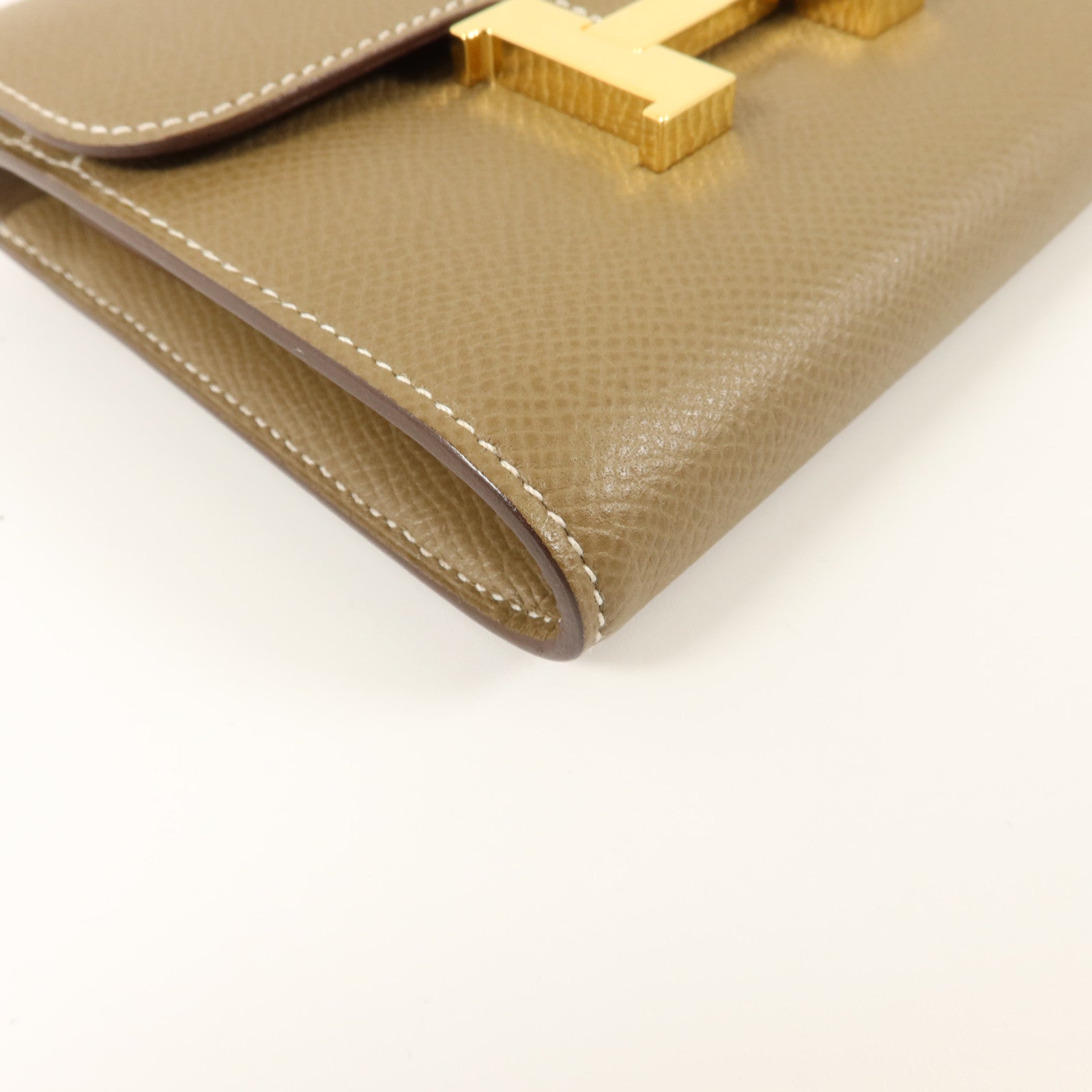 HERMES 【激減優惠】Epsom皮革Constance Compact Wallet錢包Etoupe